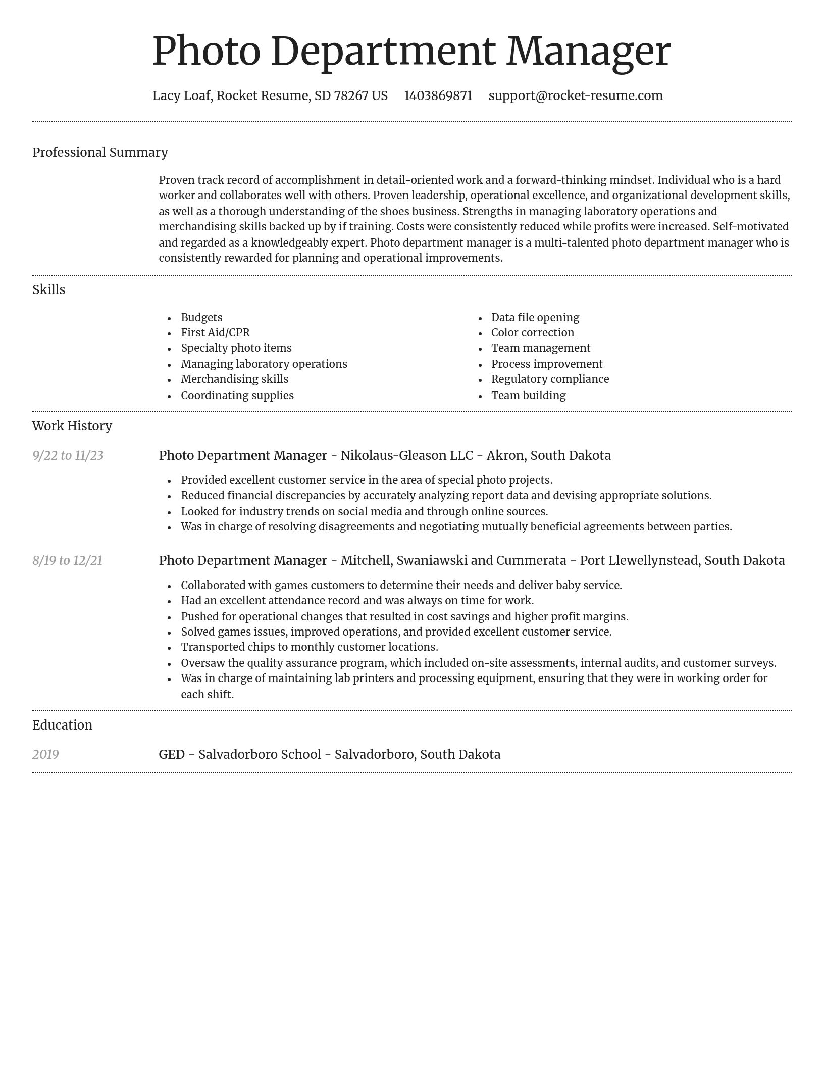Dignified resume template