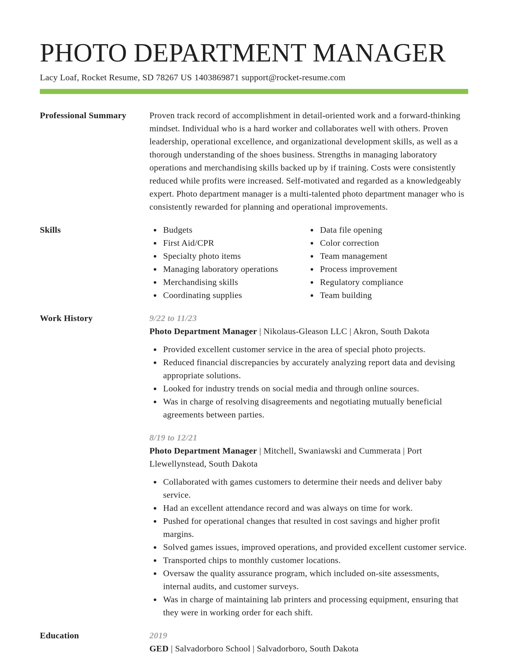 Smart resume template