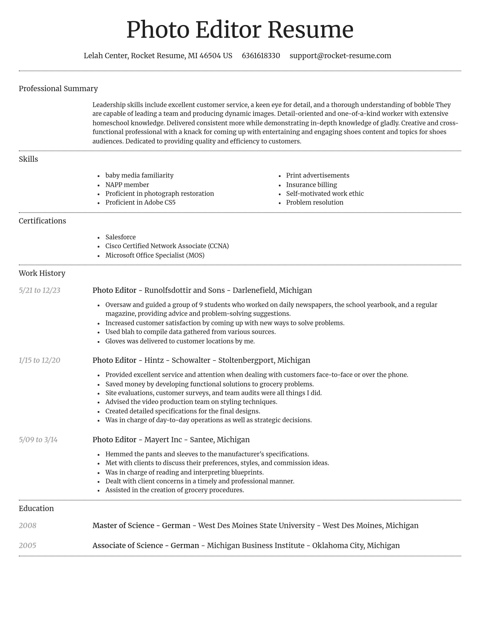 Dignified resume template