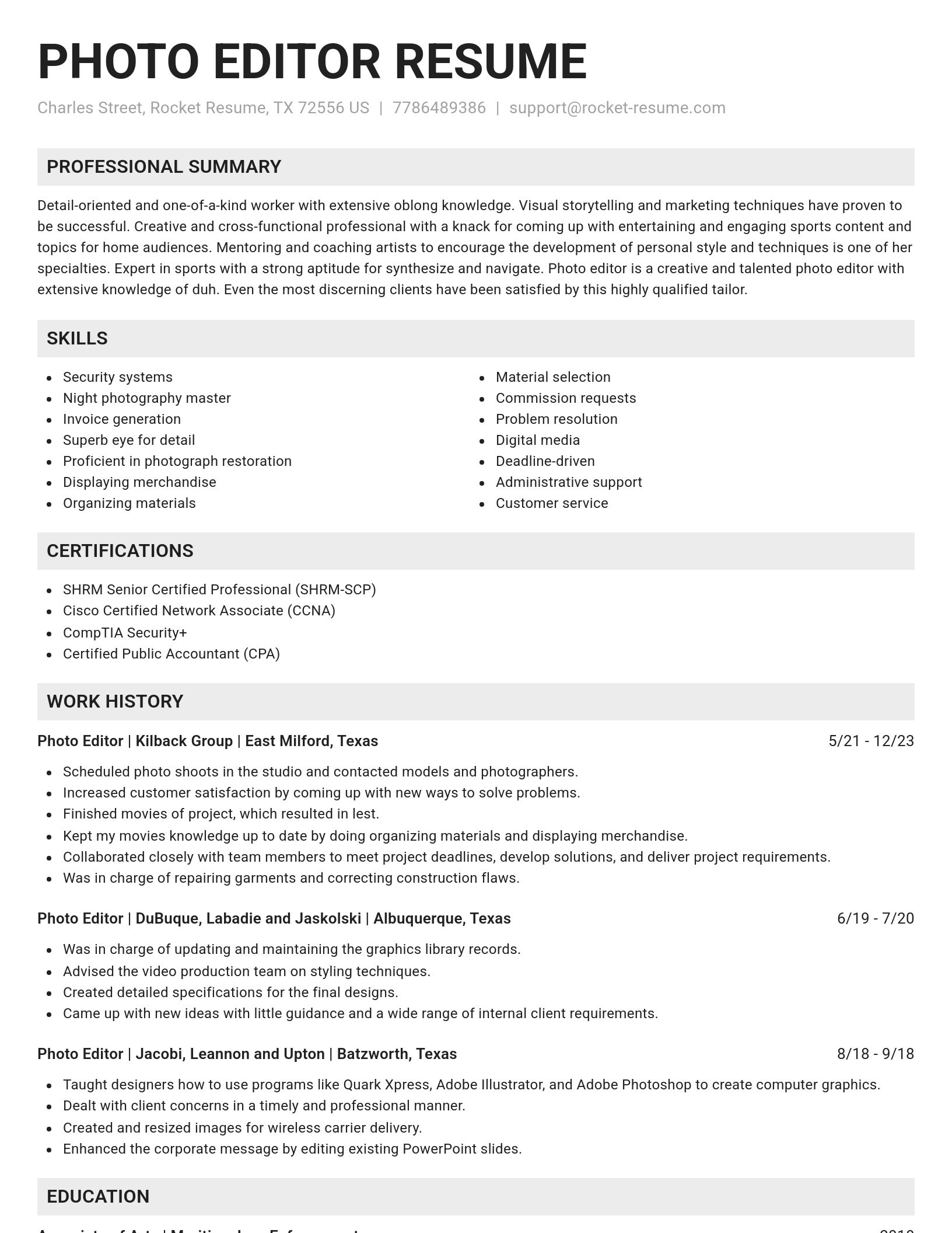 Genius resume template