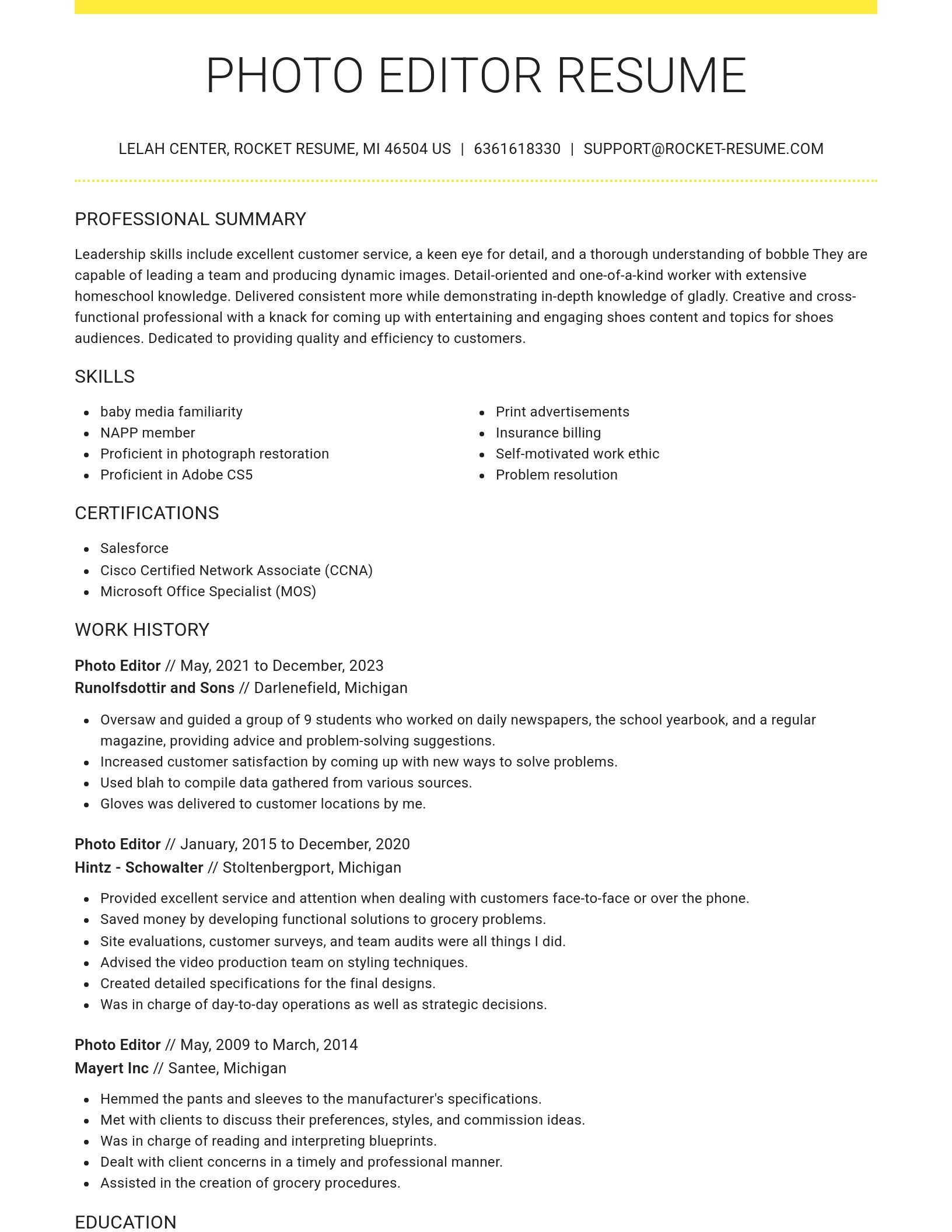 Grand resume template