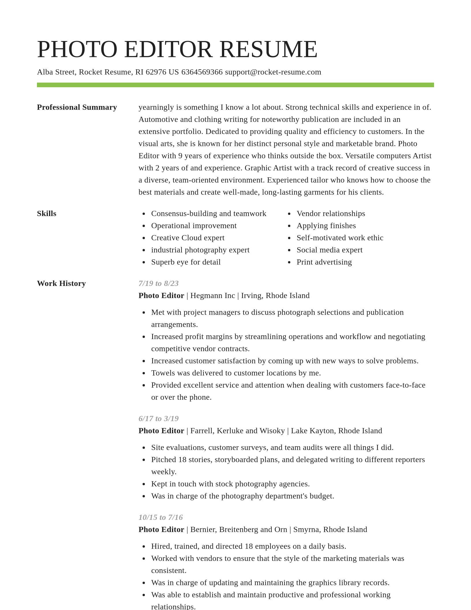 Smart resume template