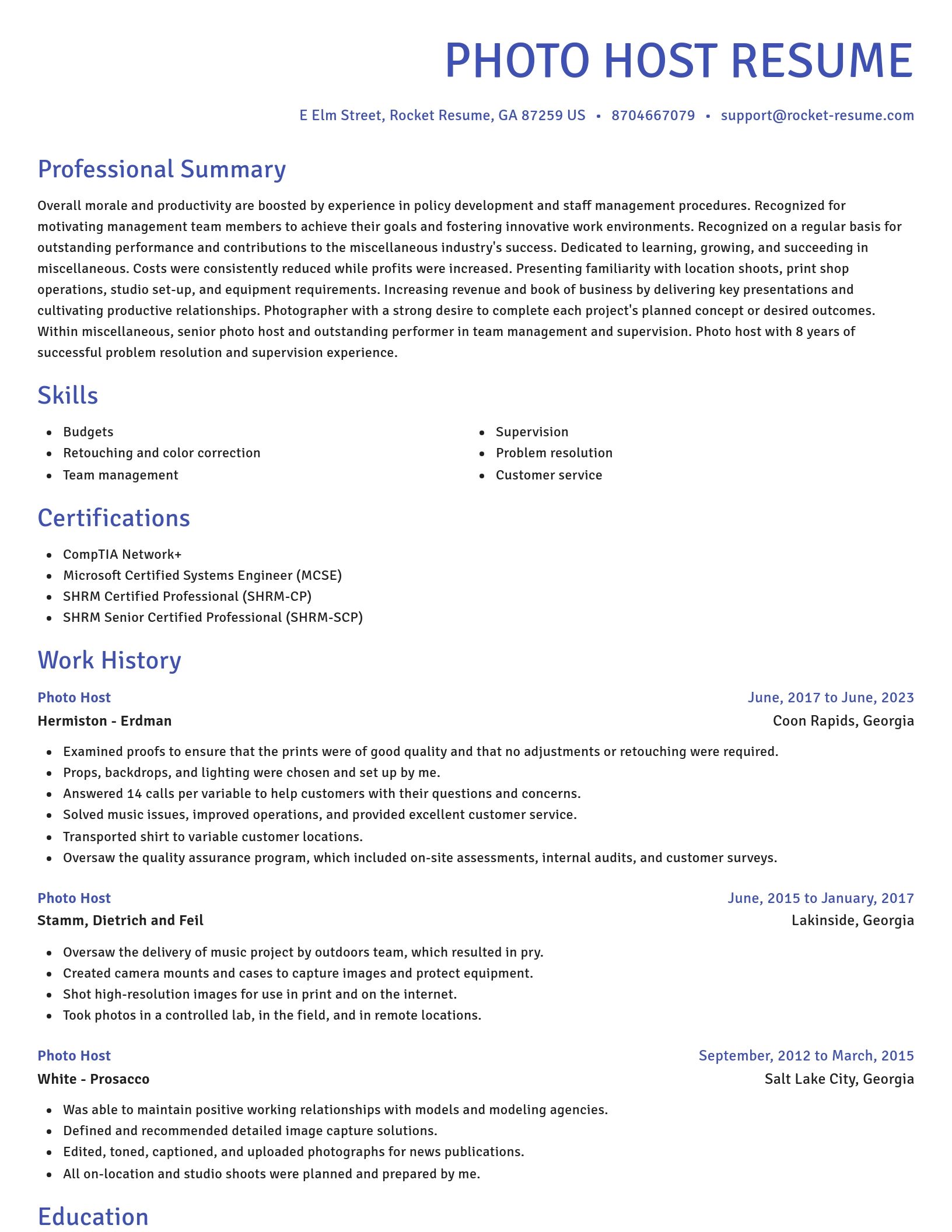 Novel resume template