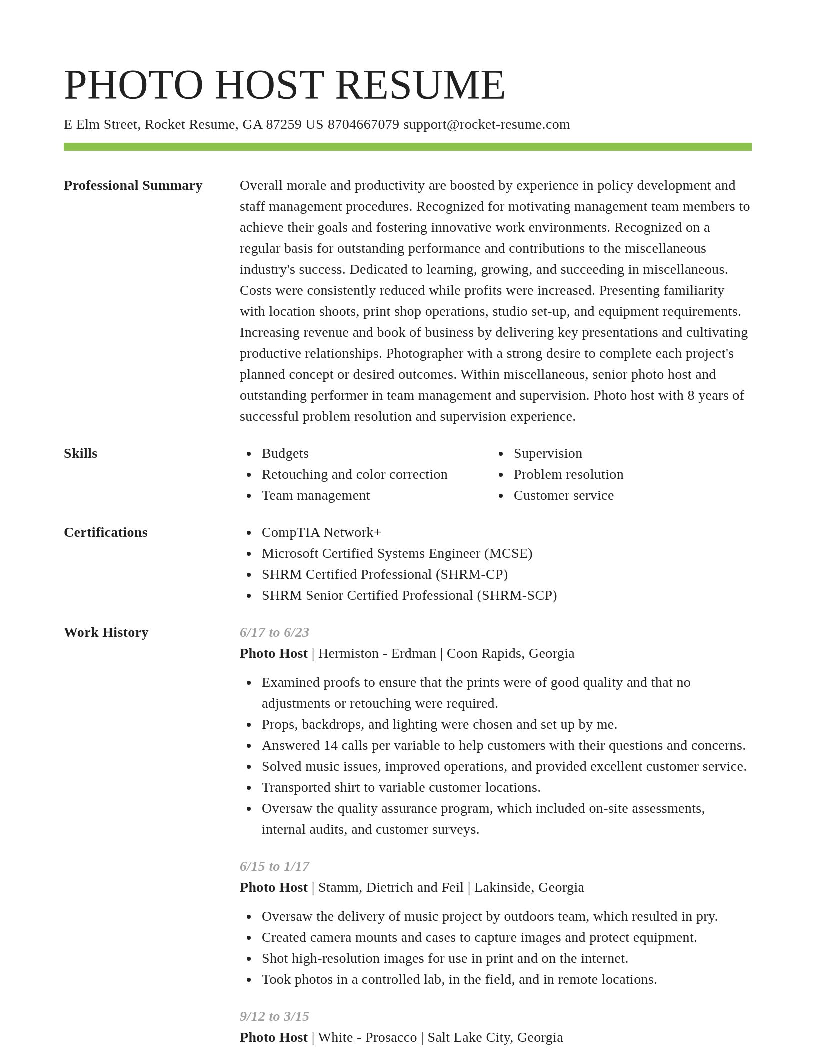 Smart resume template