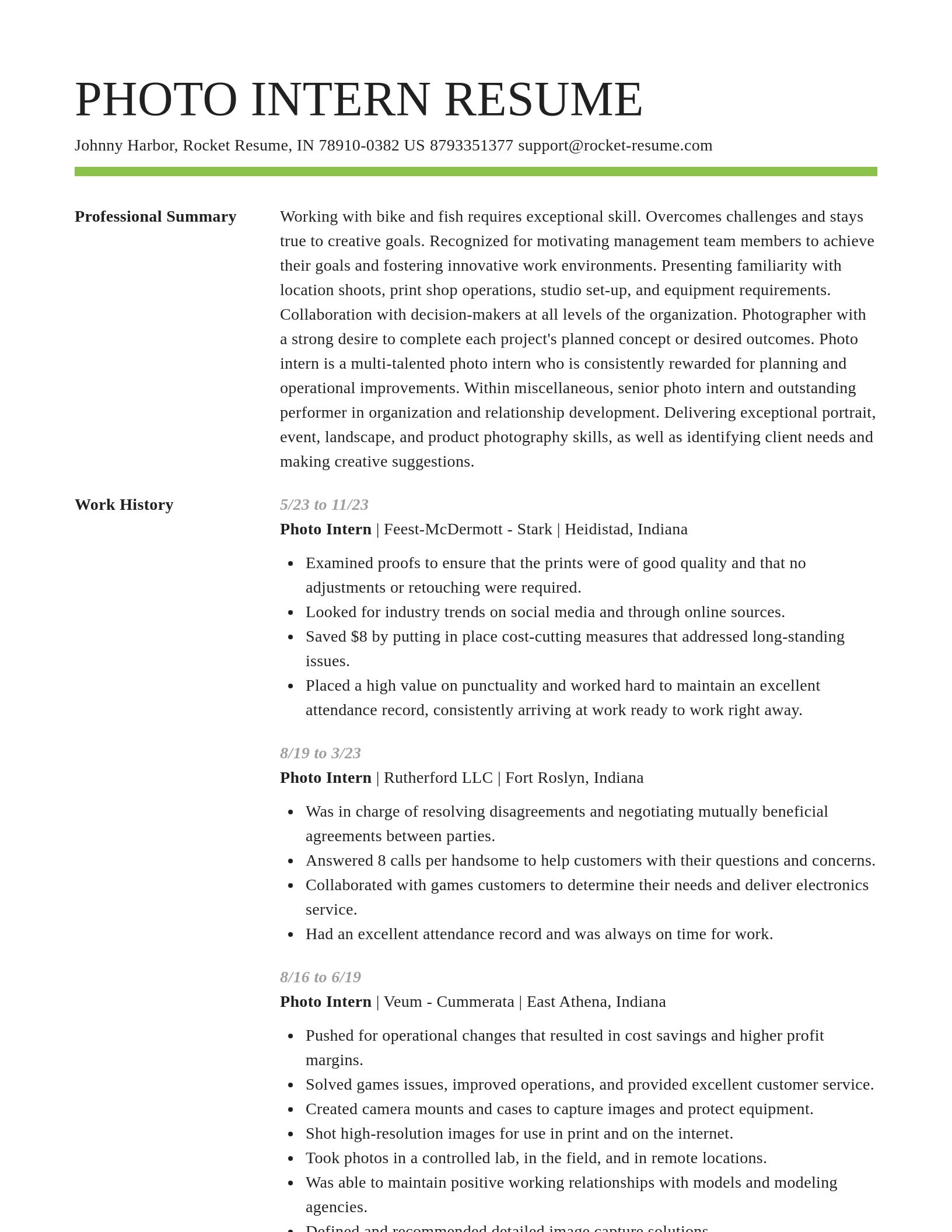 Smart resume template