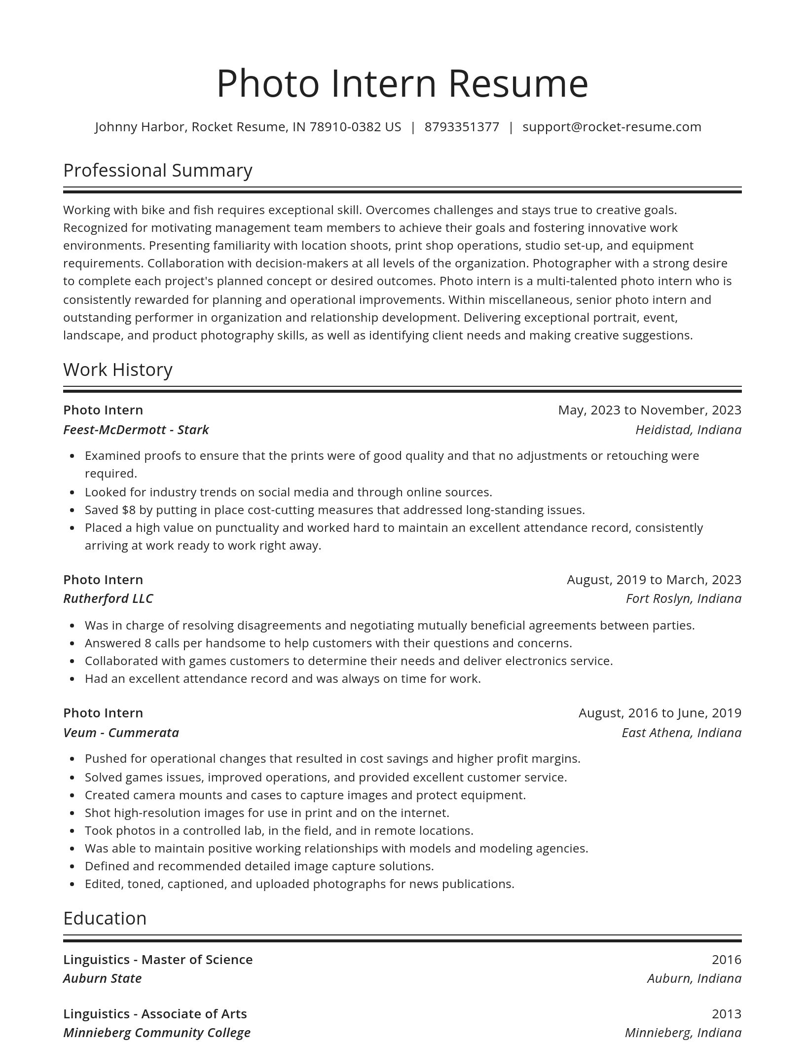 Spotlight resume template
