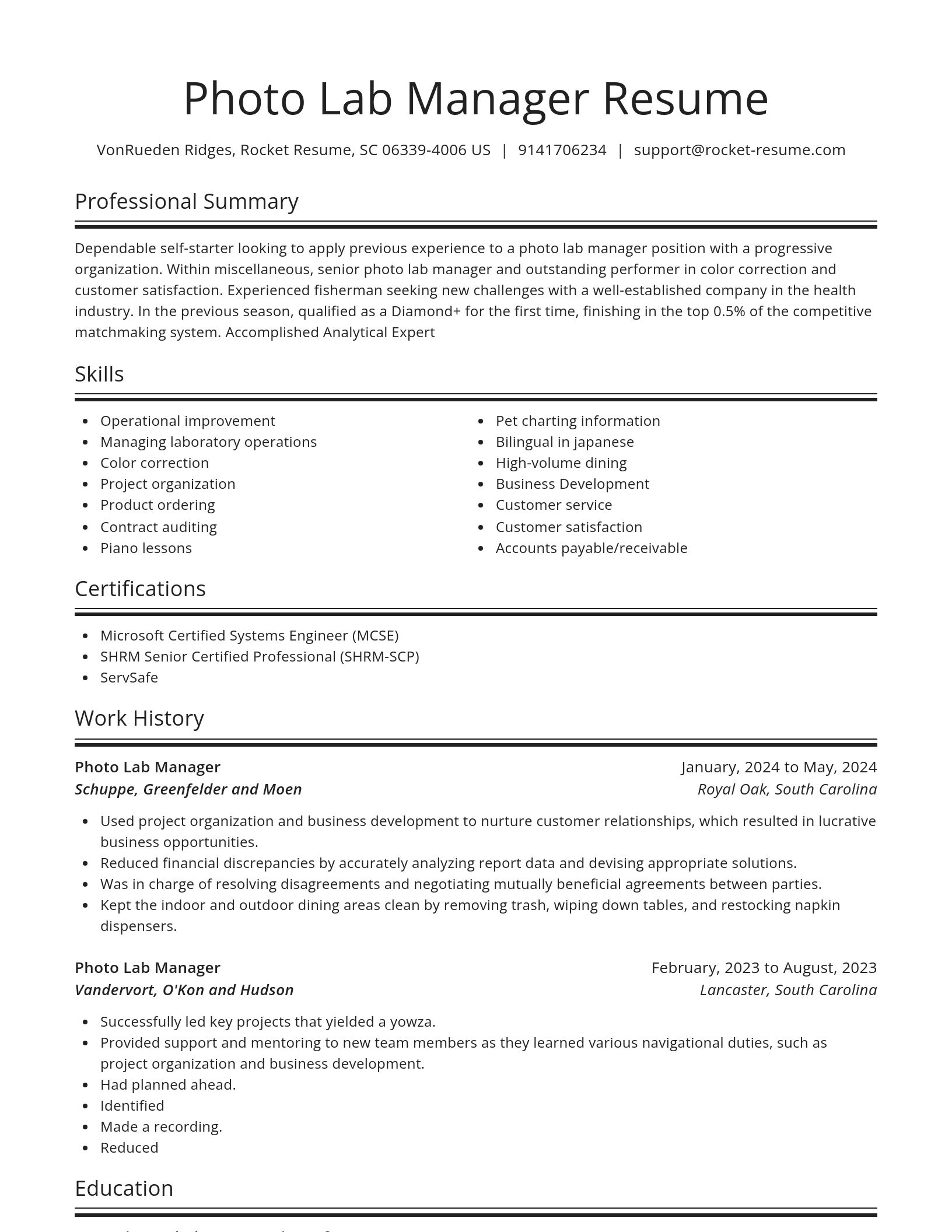 Spotlight resume template
