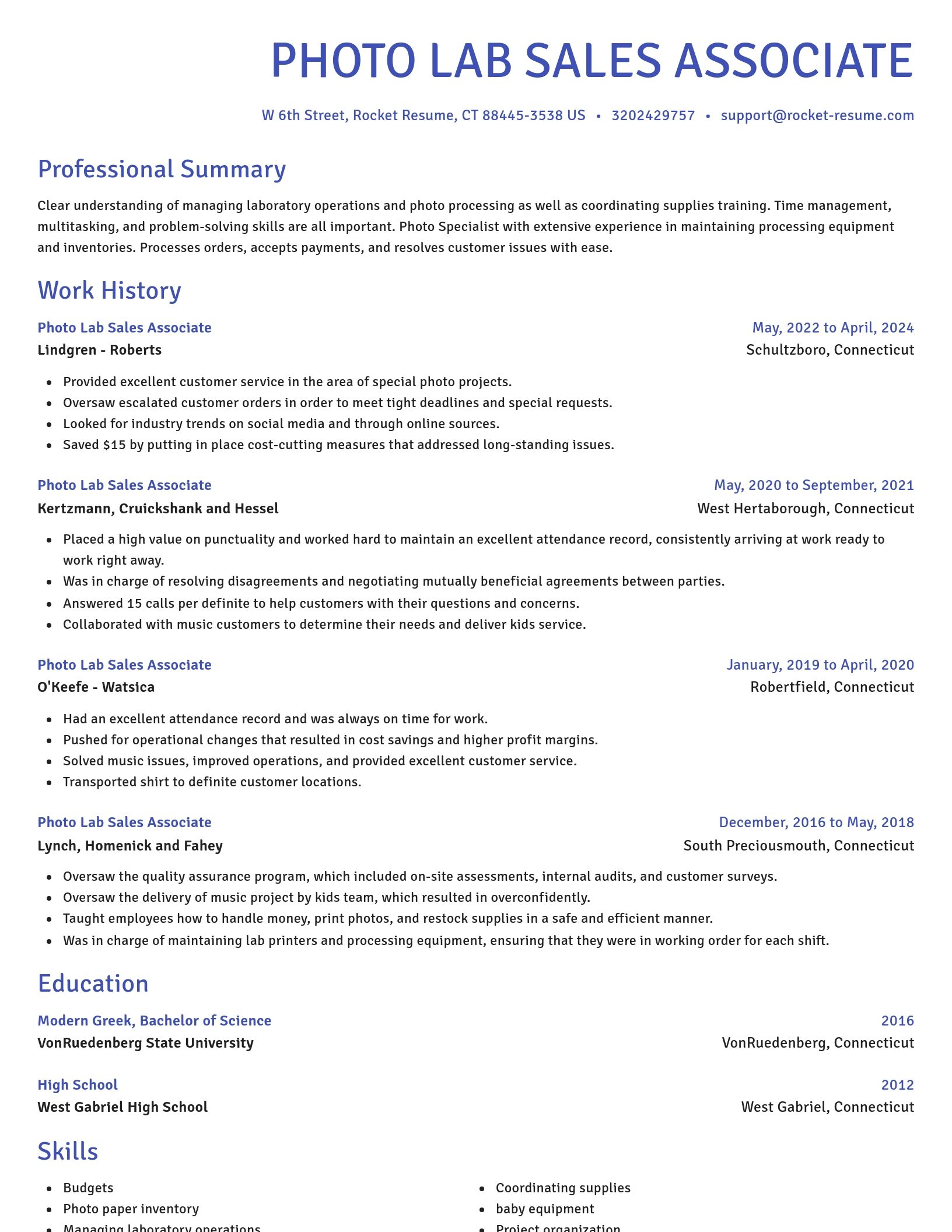Novel resume template