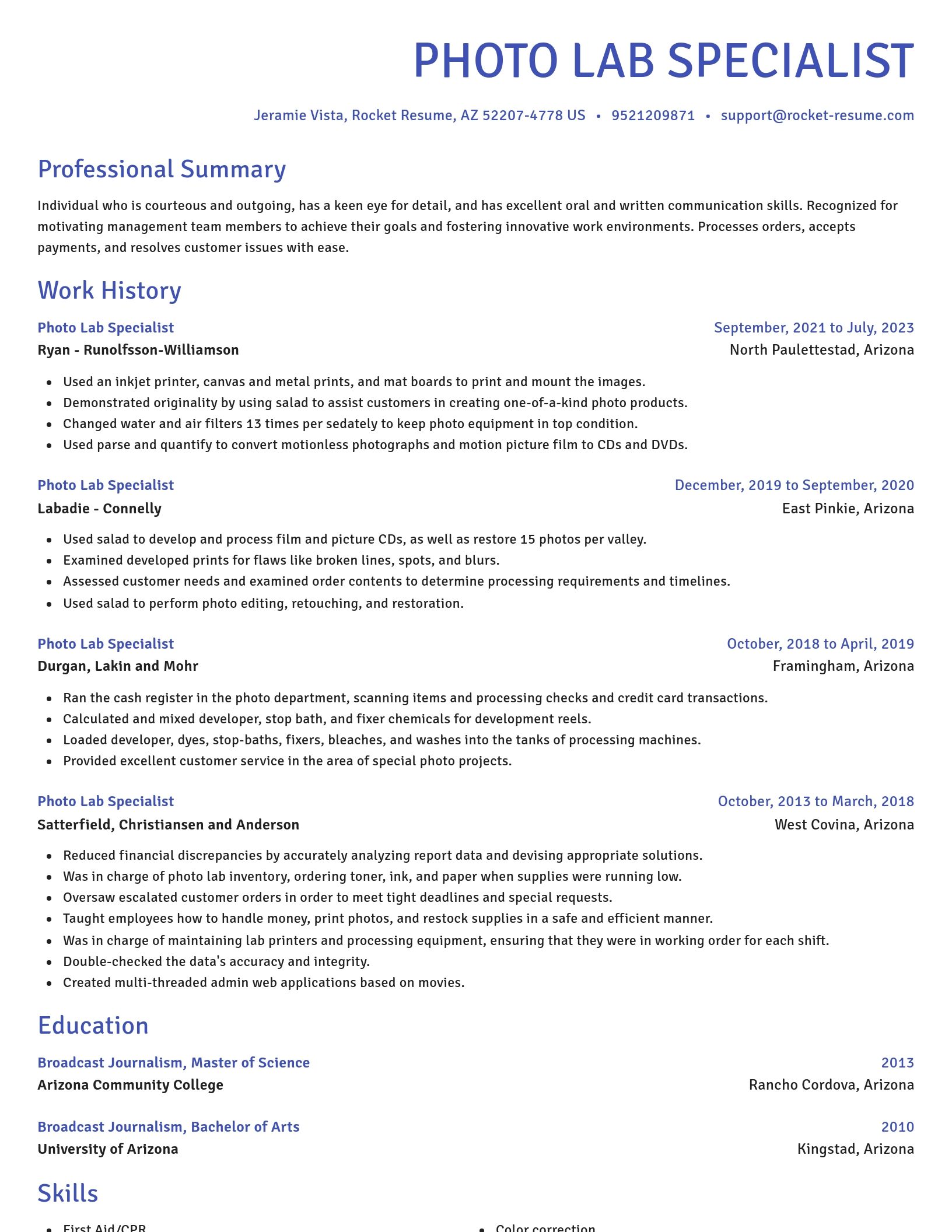 Novel resume template