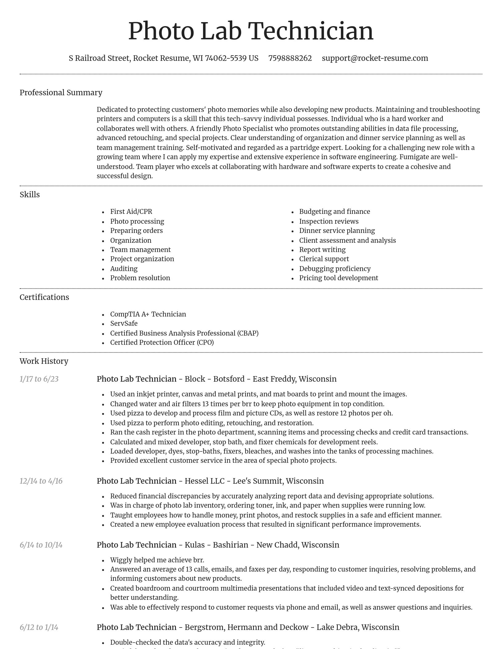 Dignified resume template