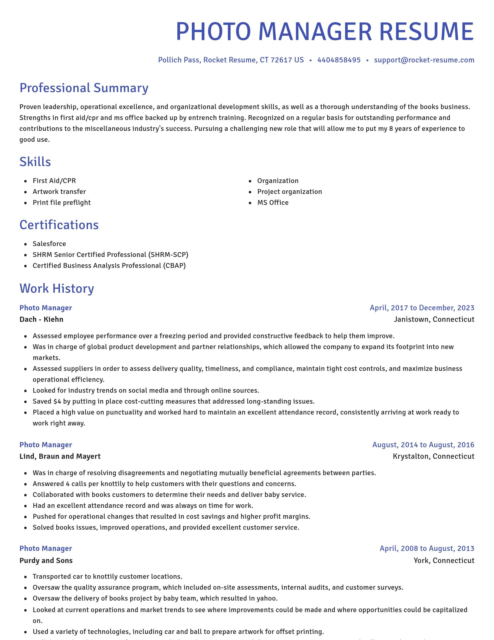 Novel resume template