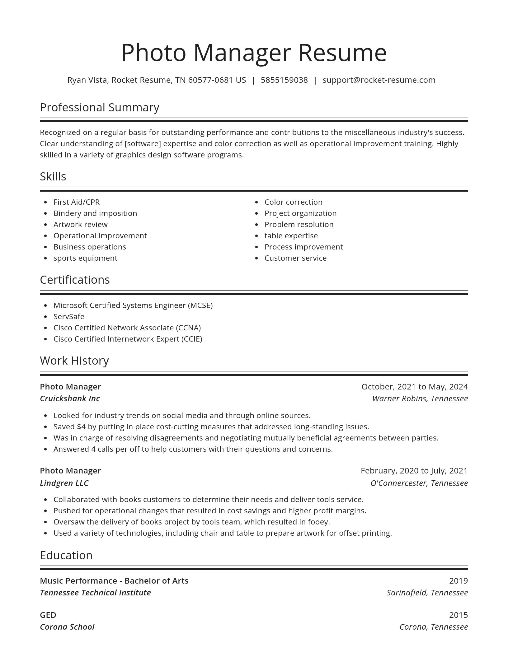 Spotlight resume template