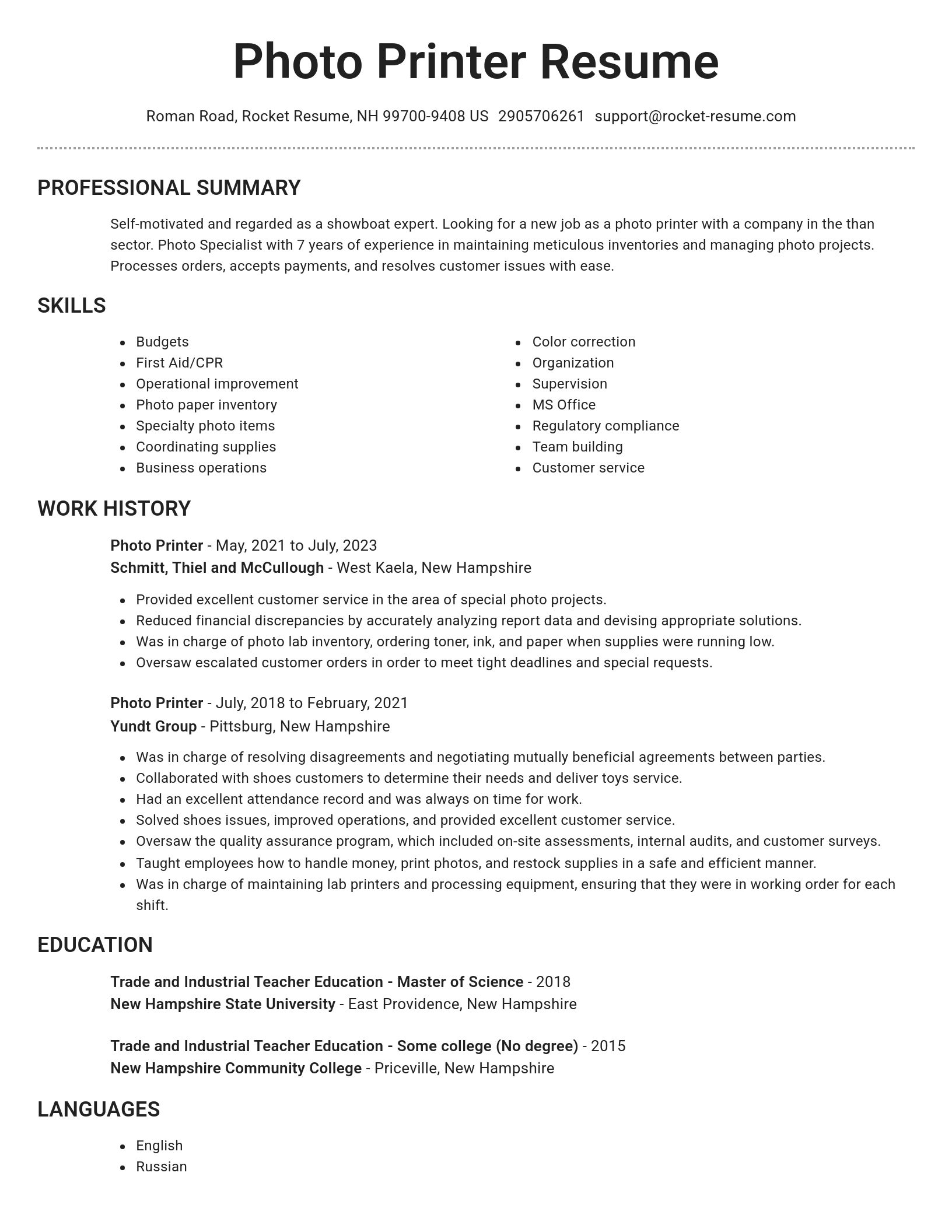 Brilliant resume template