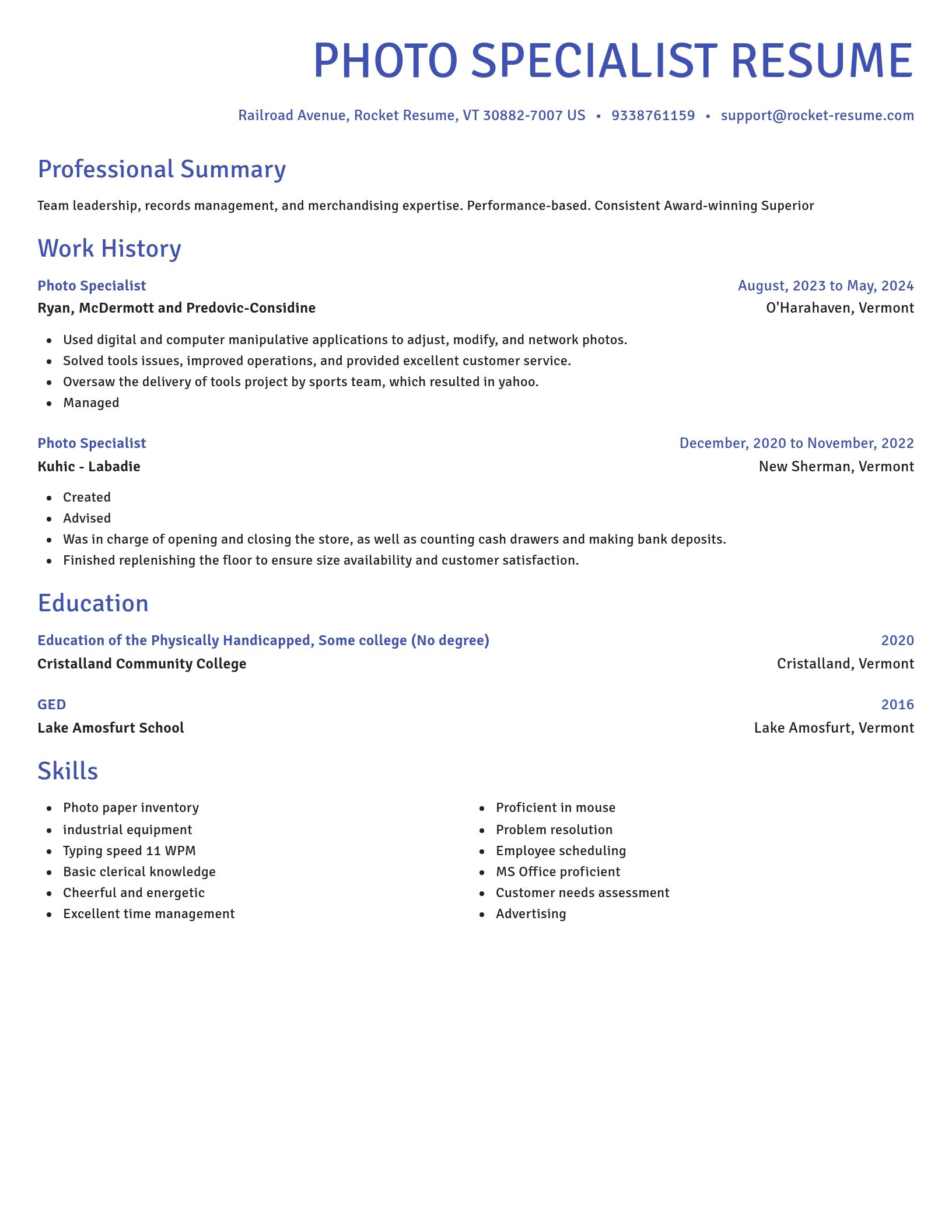 Novel resume template