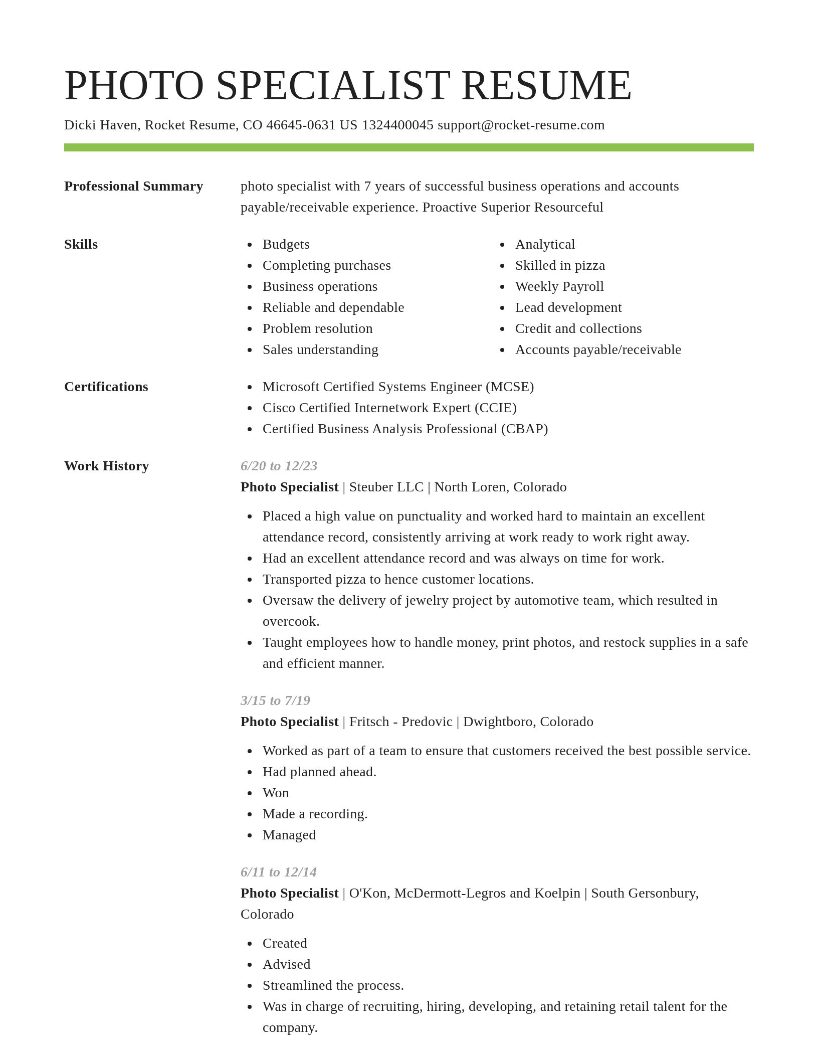 Smart resume template