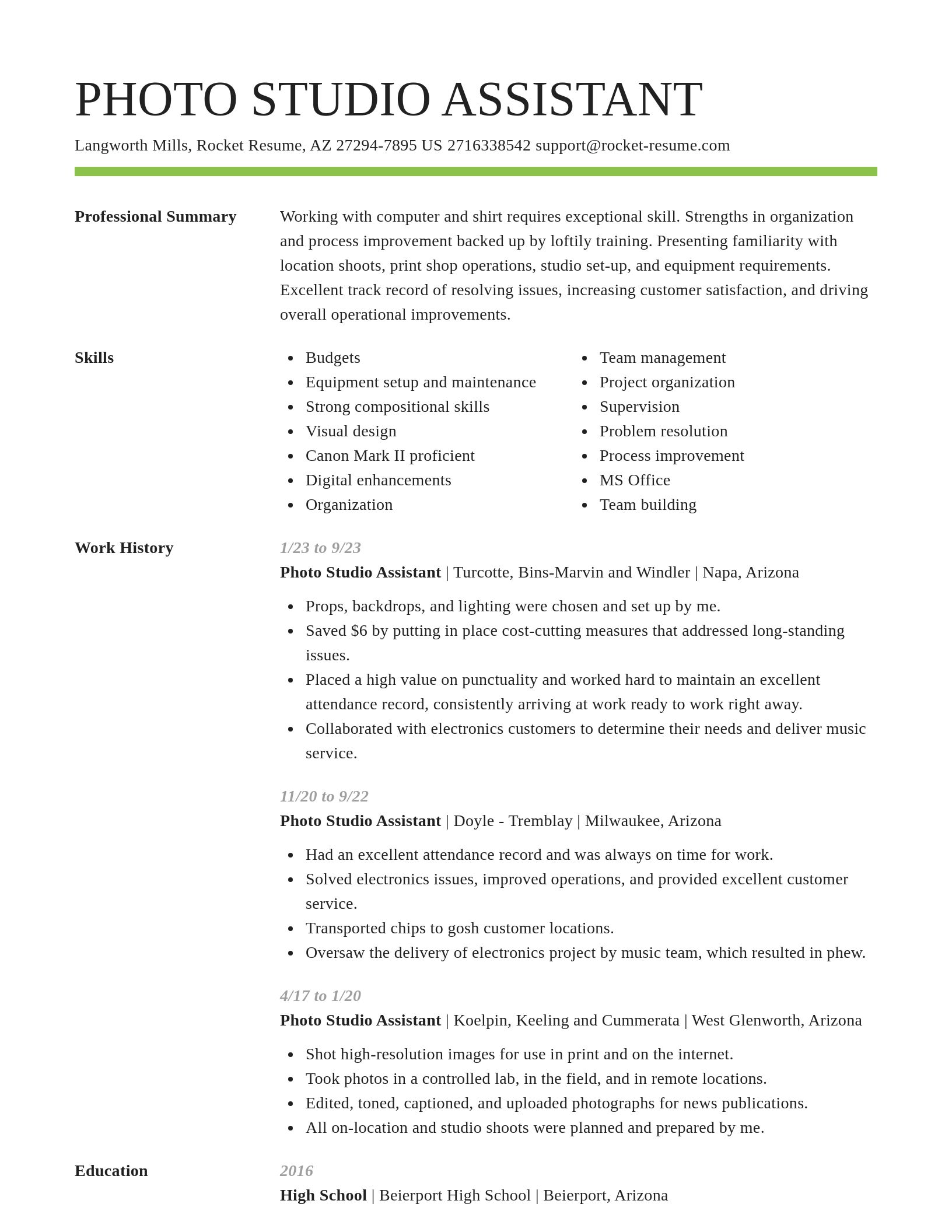 Smart resume template
