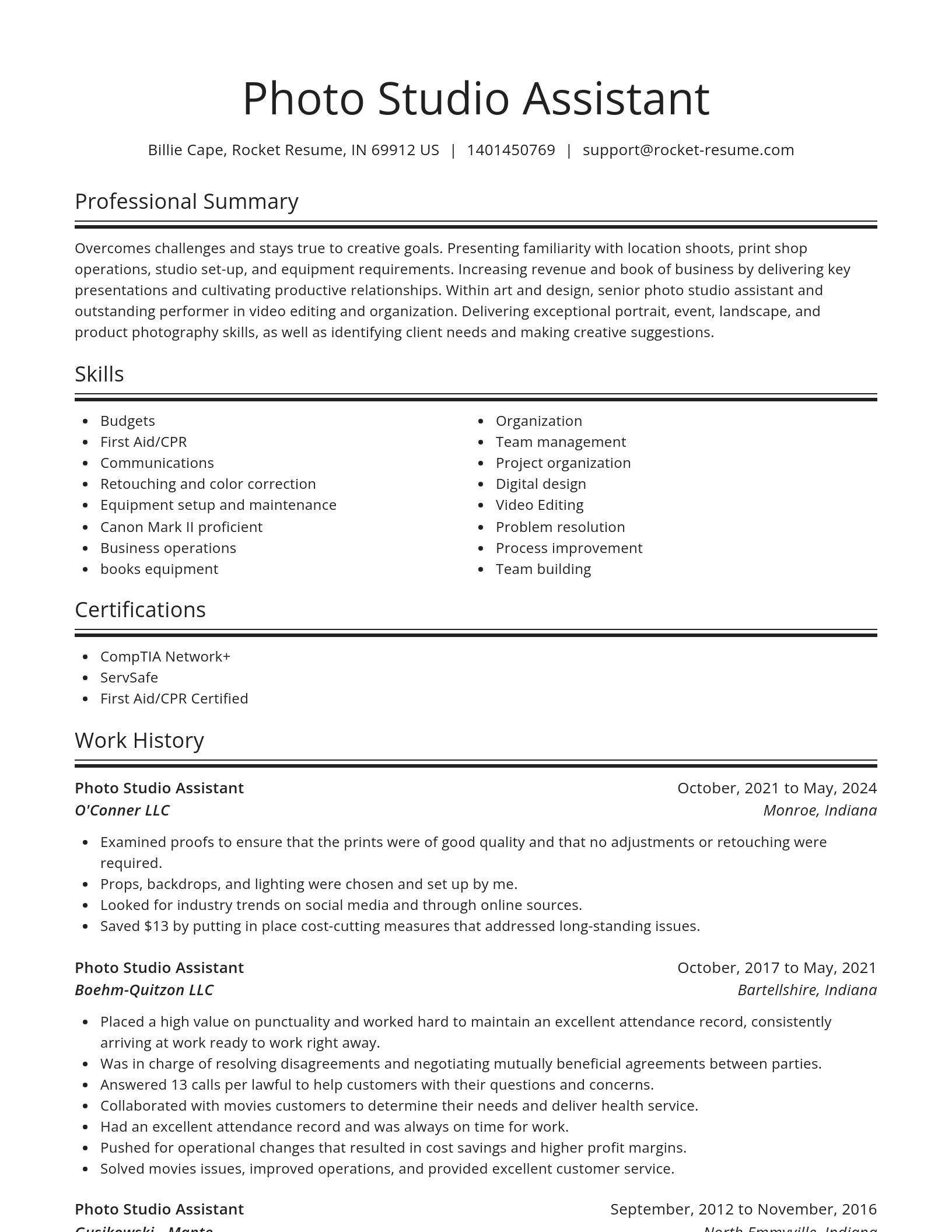 Spotlight resume template