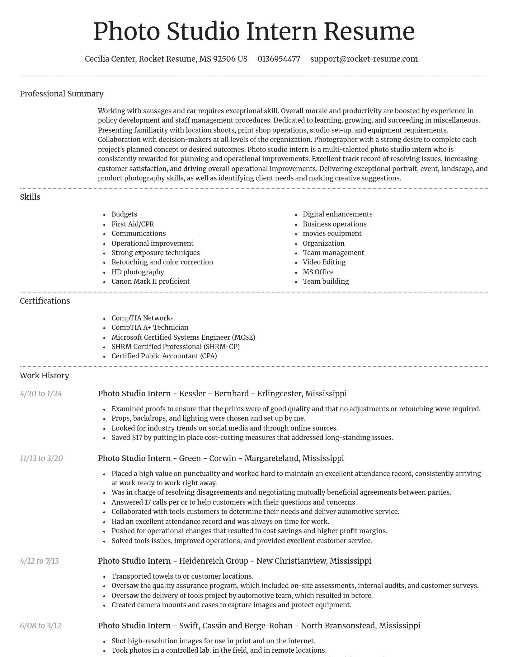Dignified resume template
