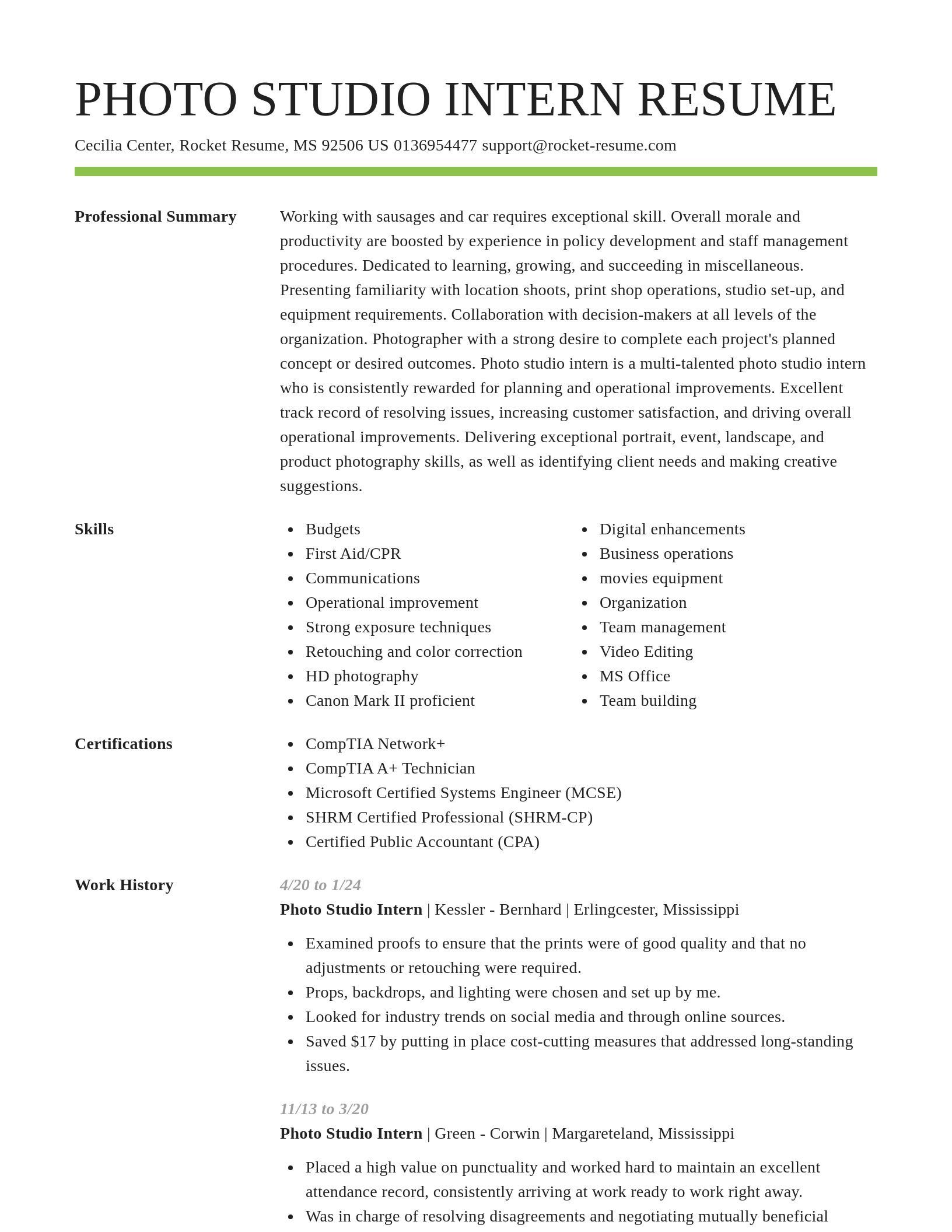 Smart resume template