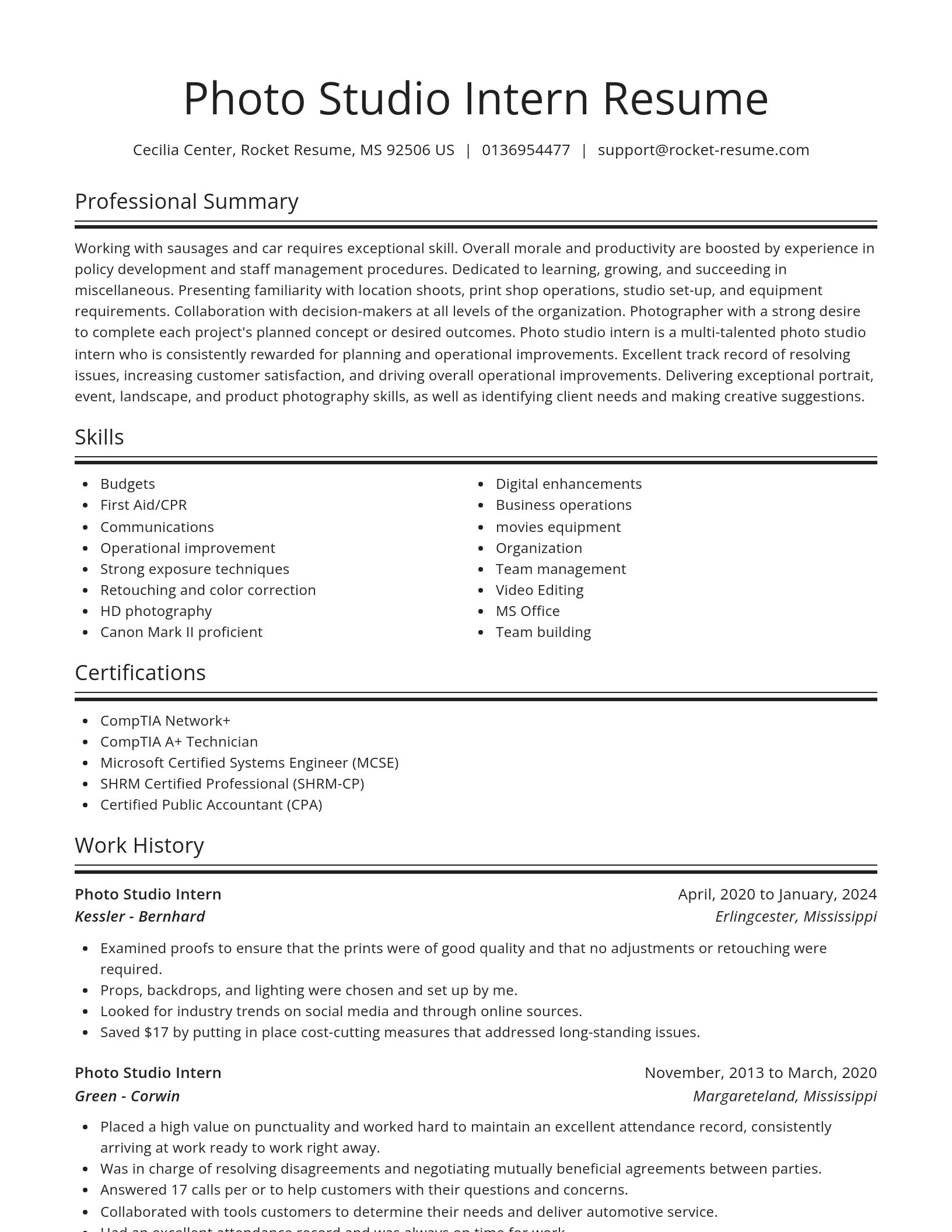 Spotlight resume template