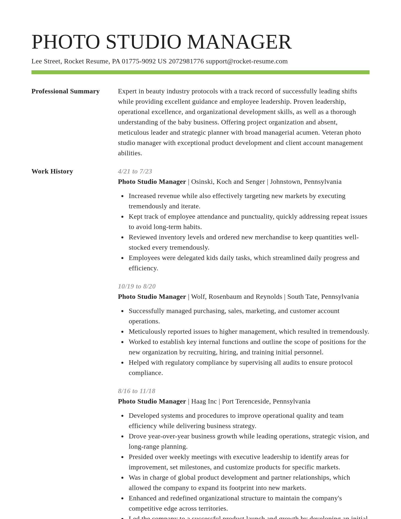 Smart resume template