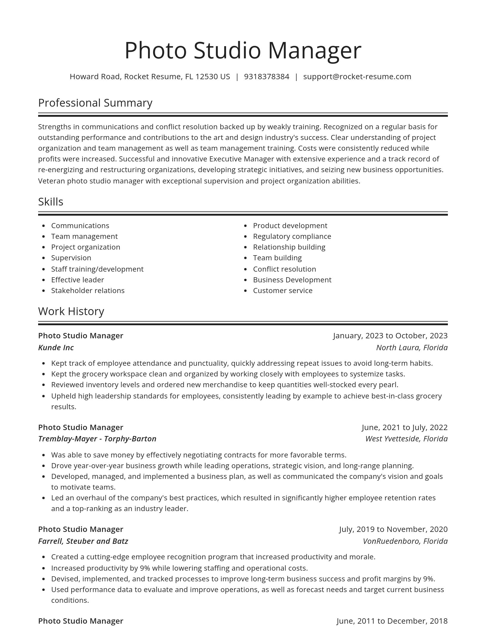 Spotlight resume template
