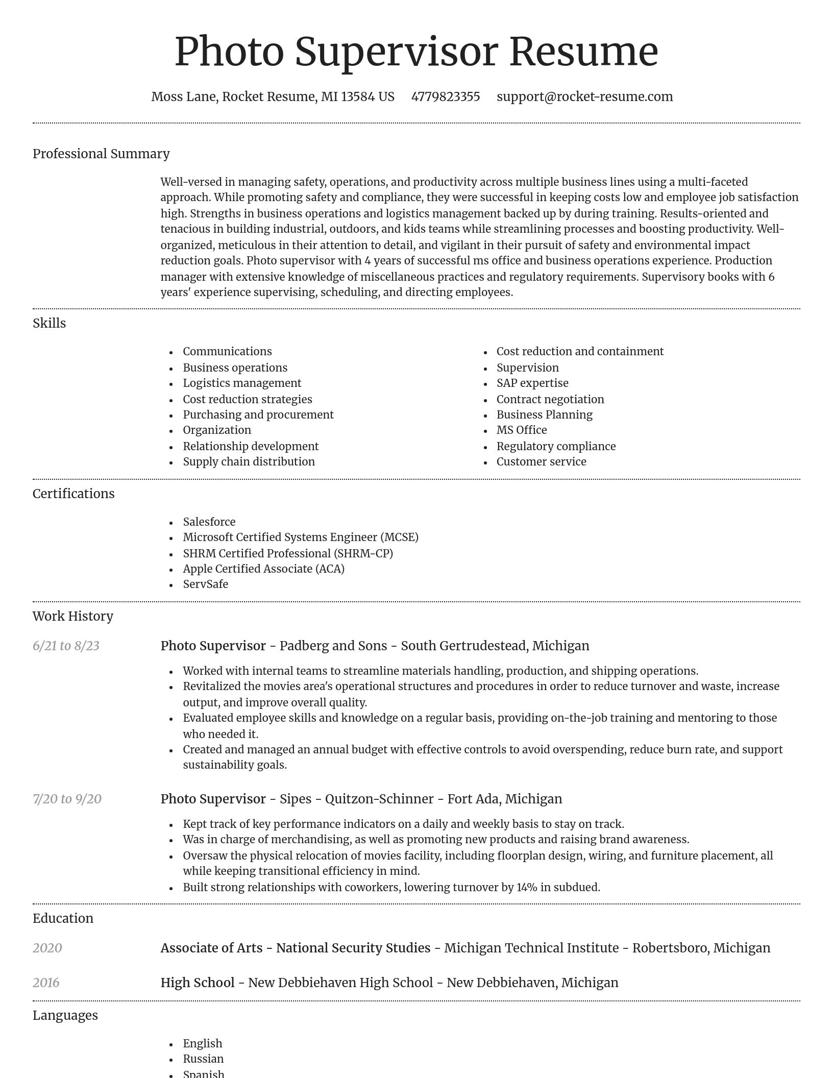 Dignified resume template