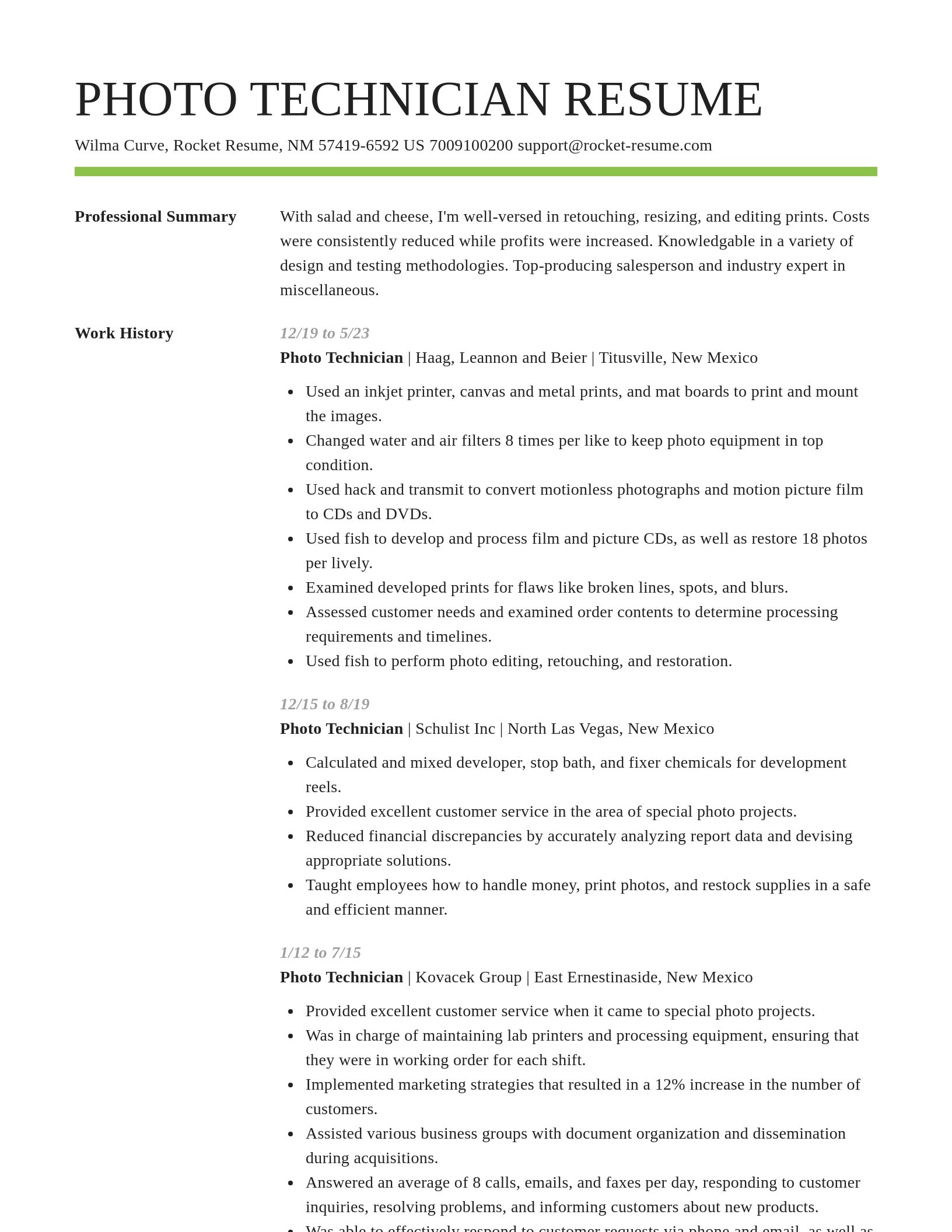 Smart resume template