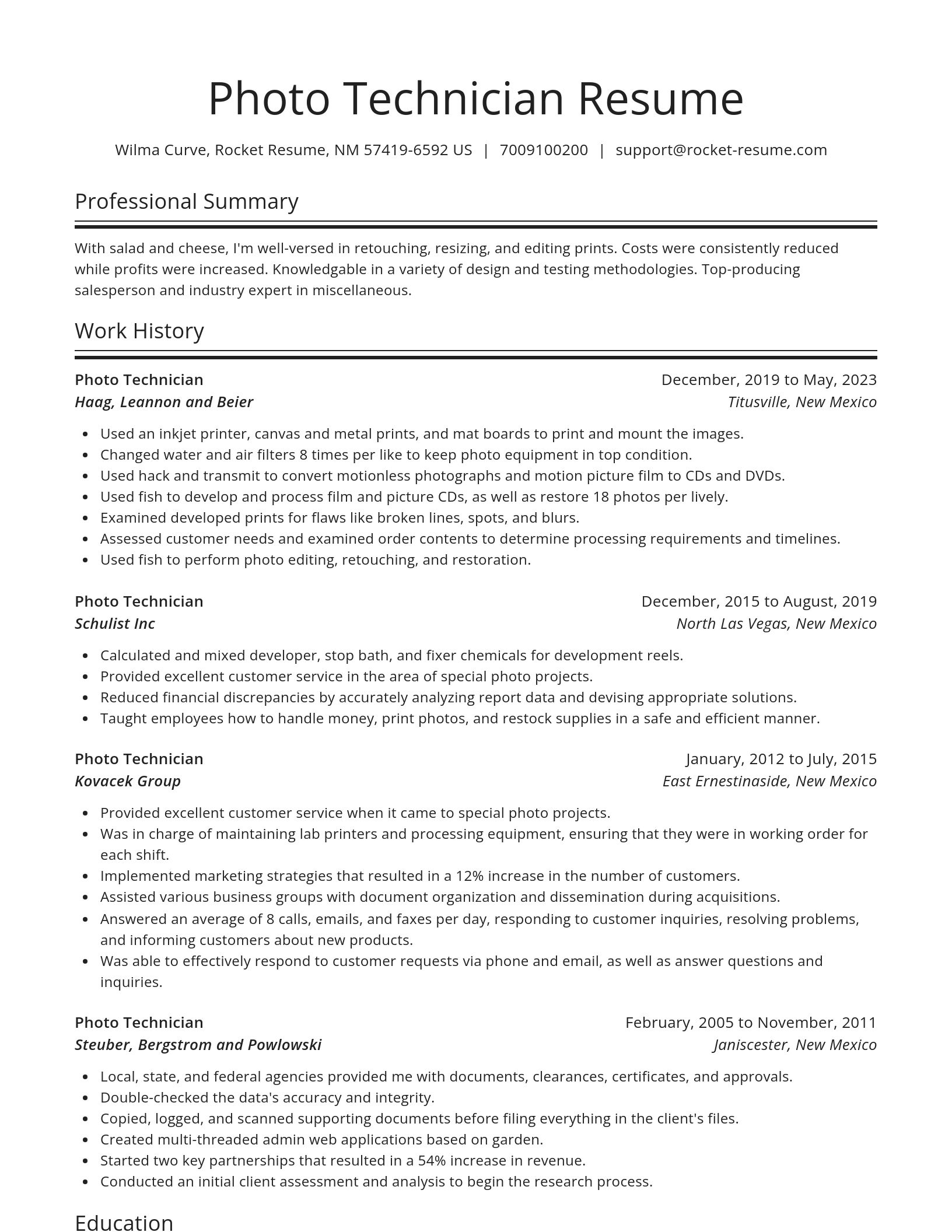 Spotlight resume template