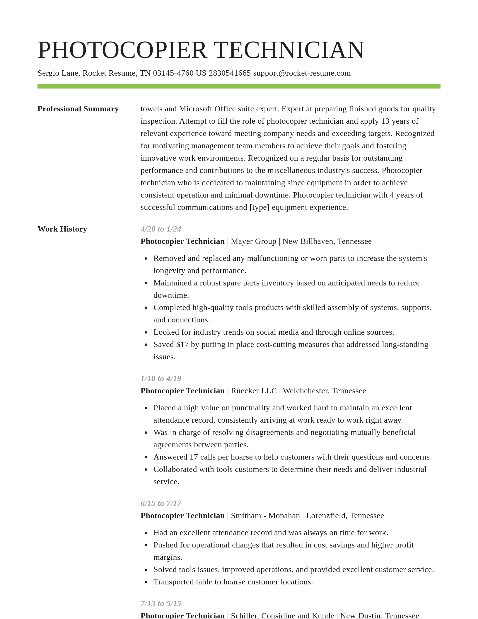 Smart resume template