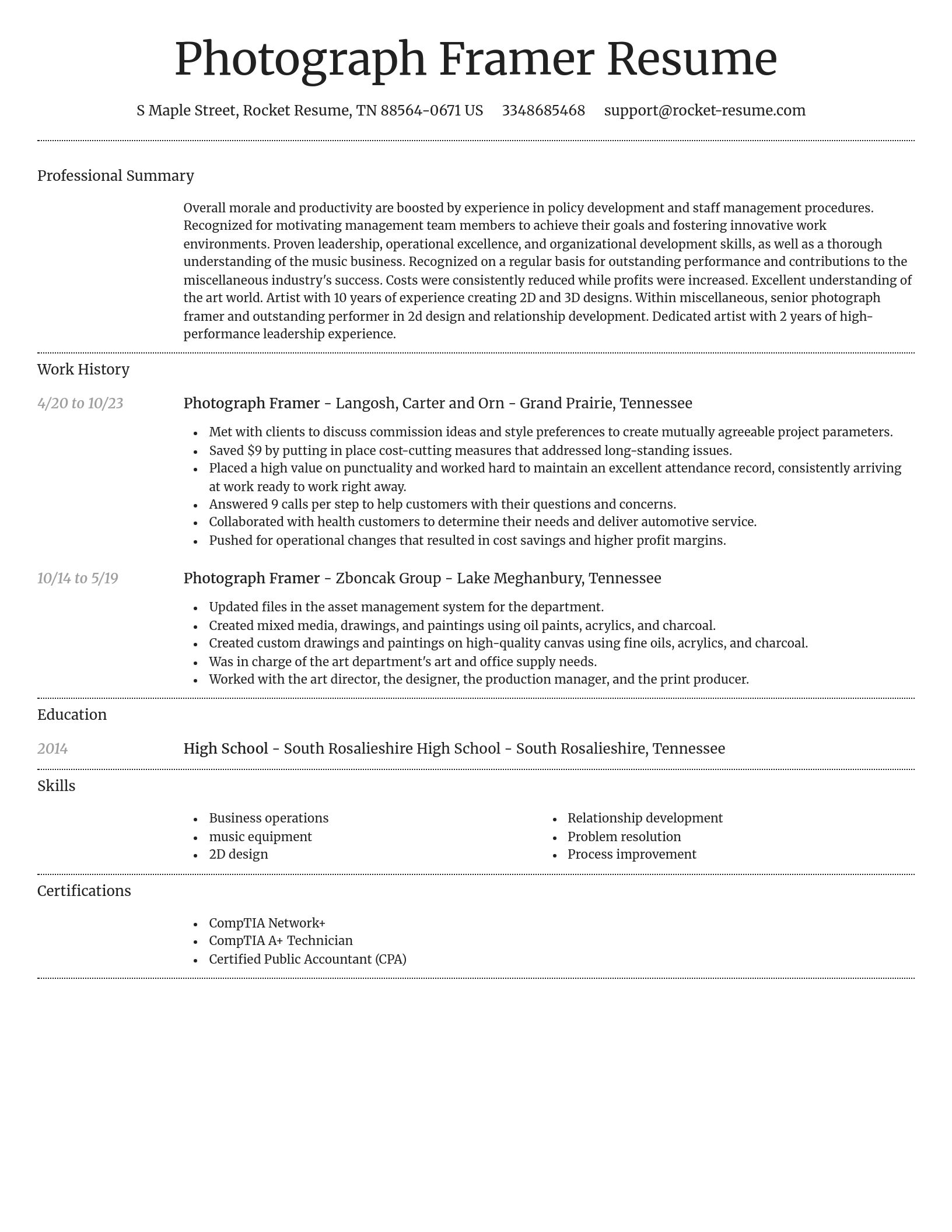 Dignified resume template