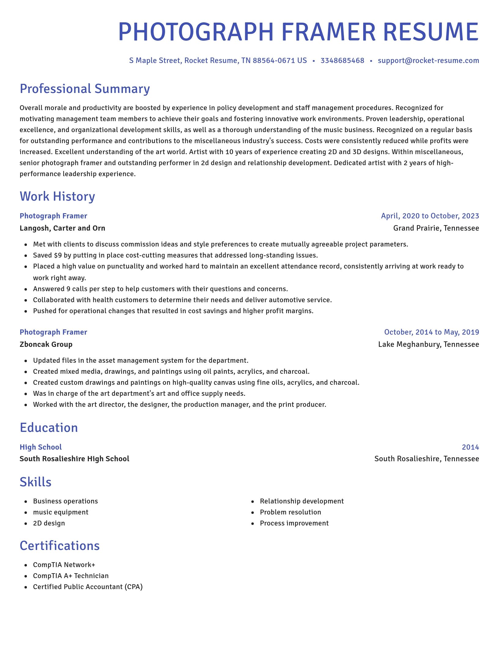 Novel resume template