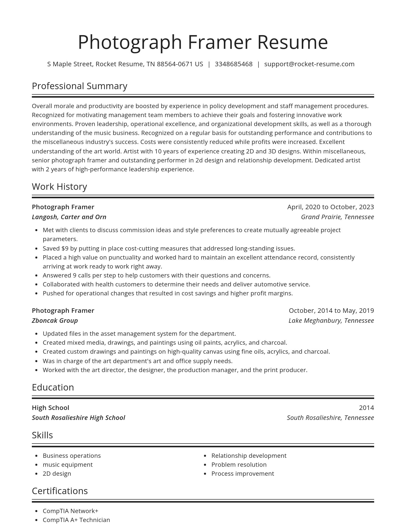 Spotlight resume template