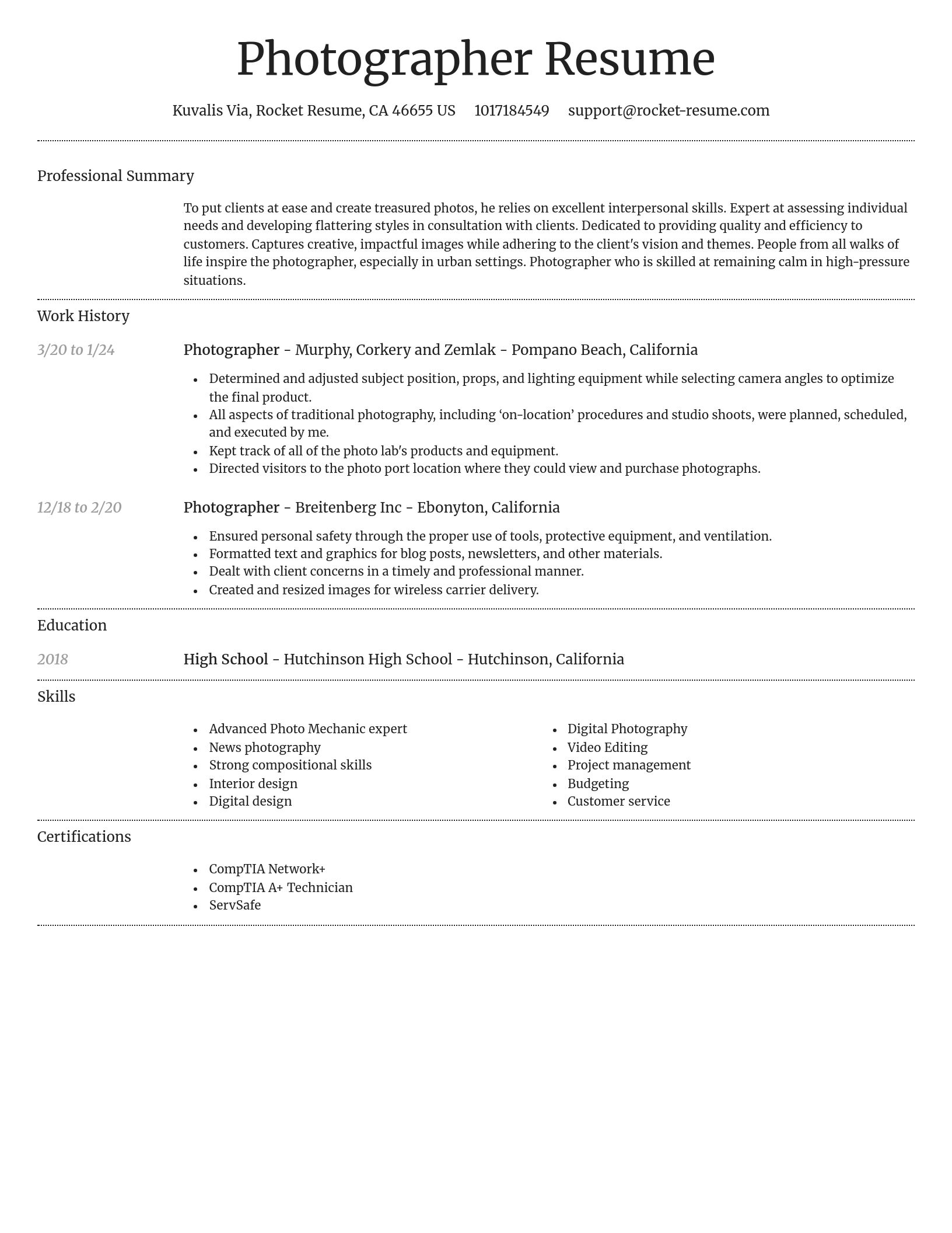 Dignified resume template
