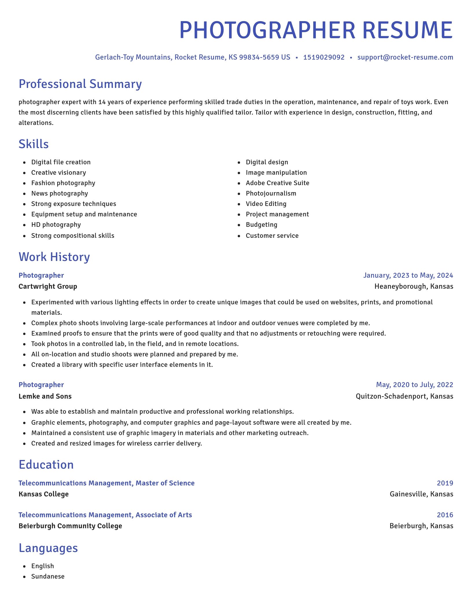 Novel resume template