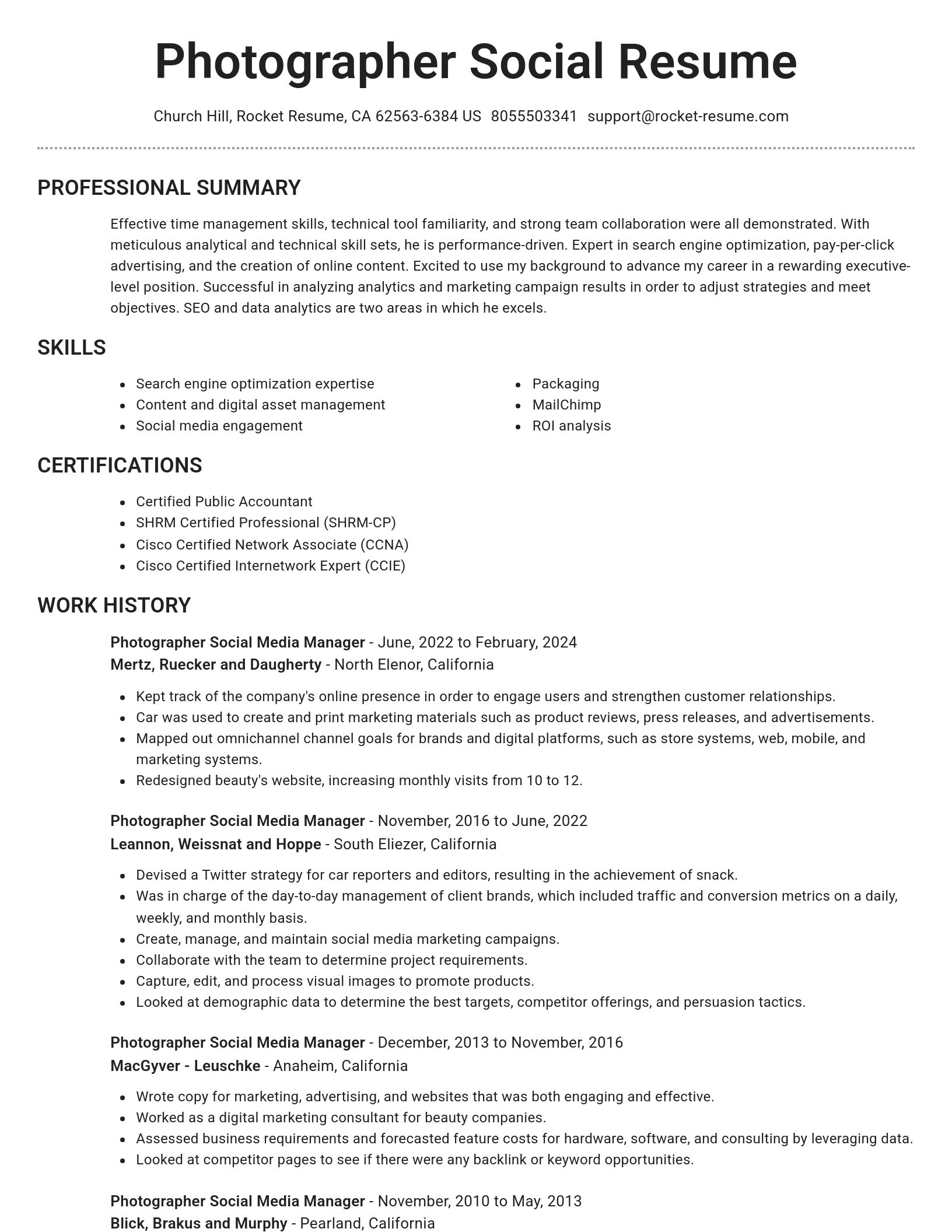 Brilliant resume template