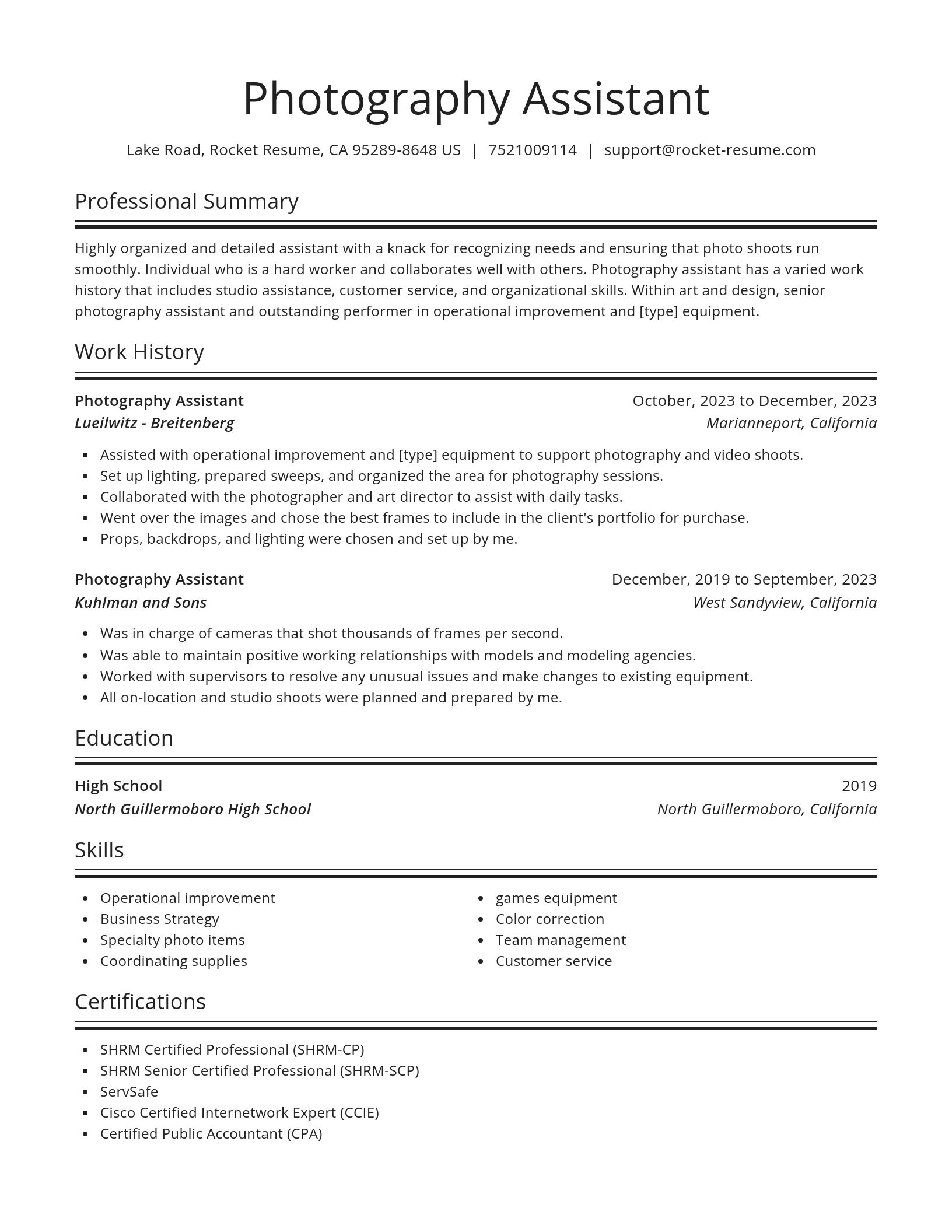 Spotlight resume template