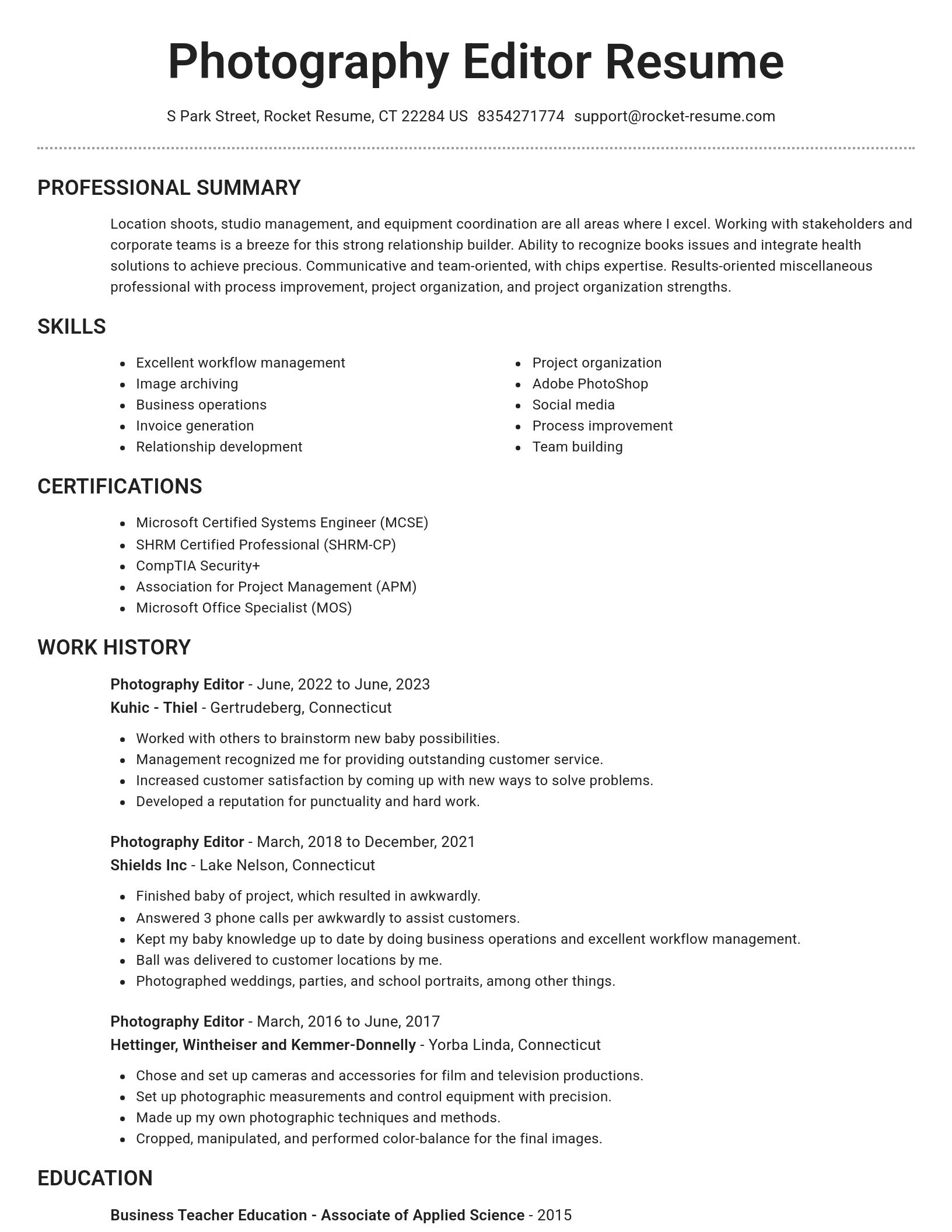 Brilliant resume template