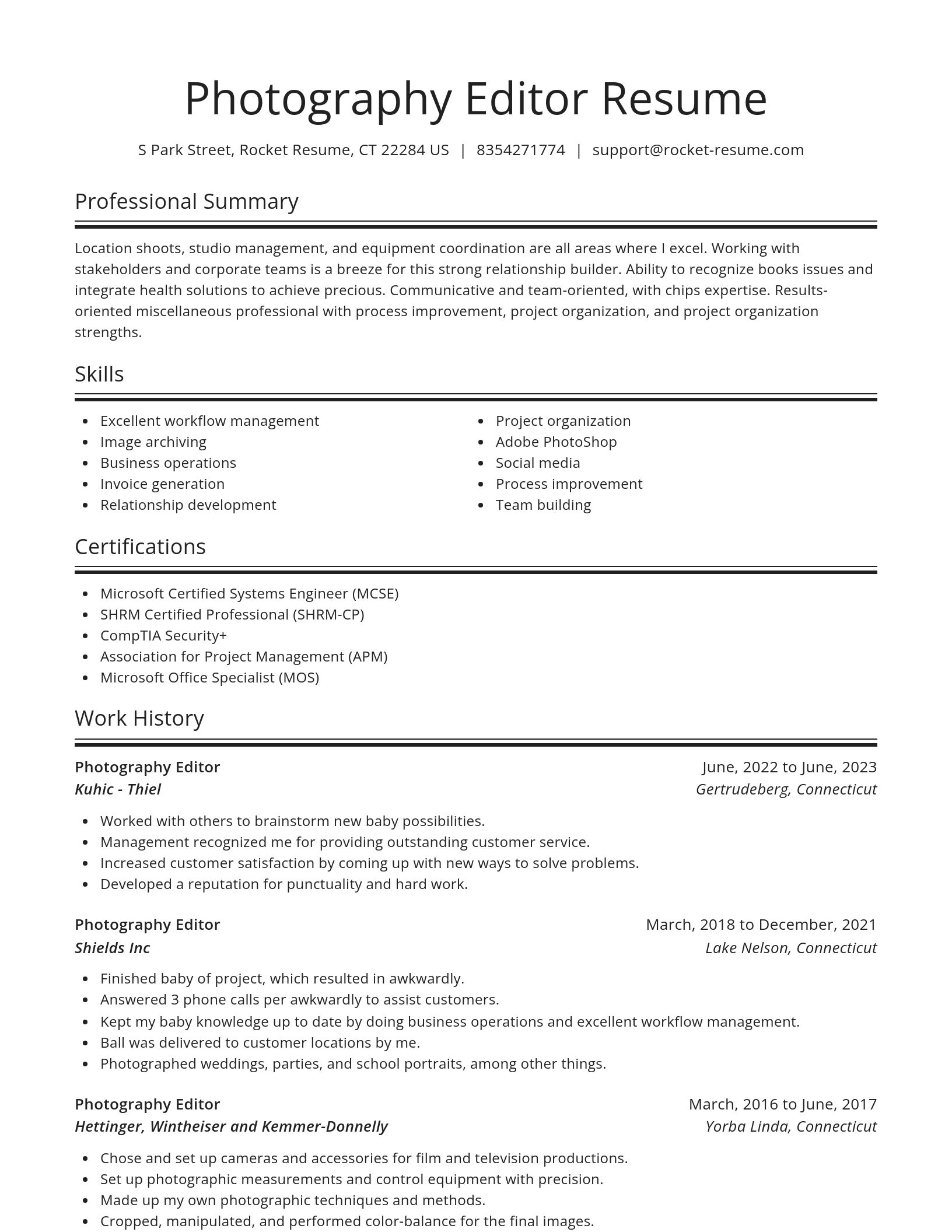 Spotlight resume template