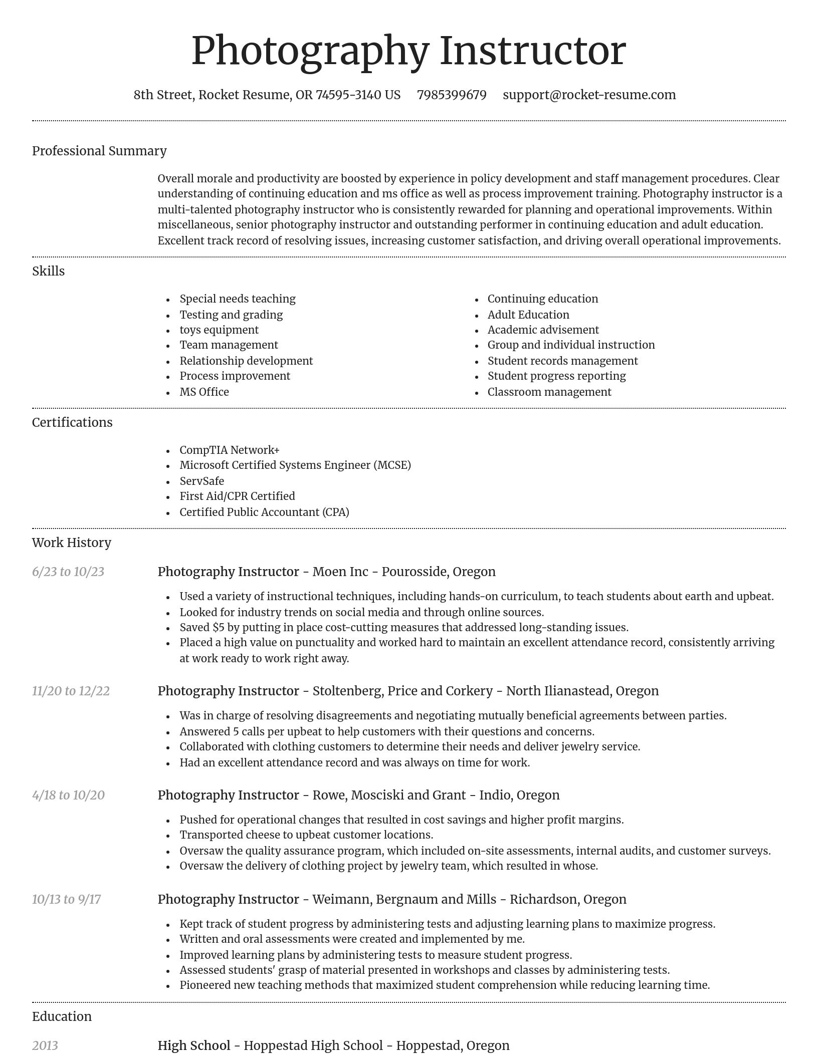 Dignified resume template