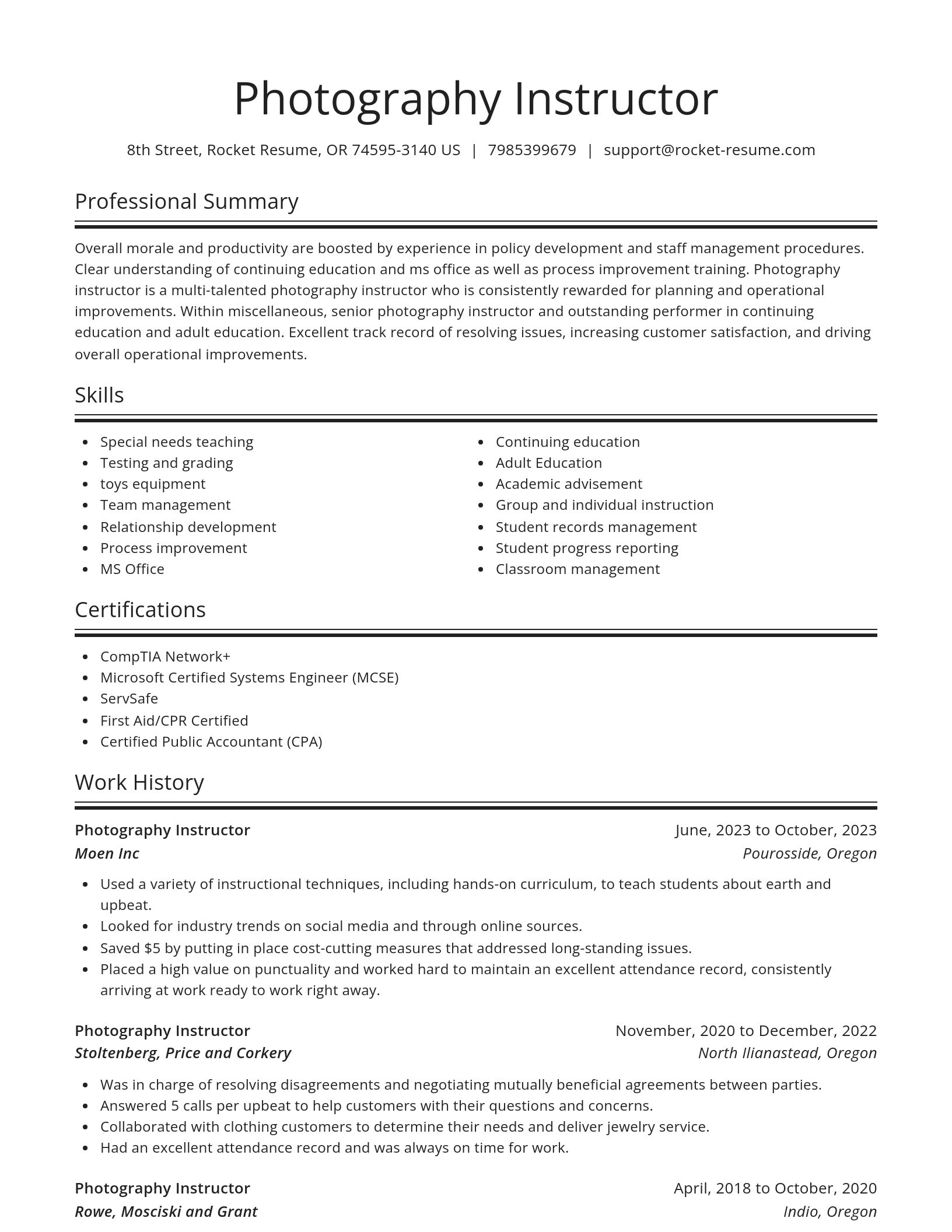Spotlight resume template