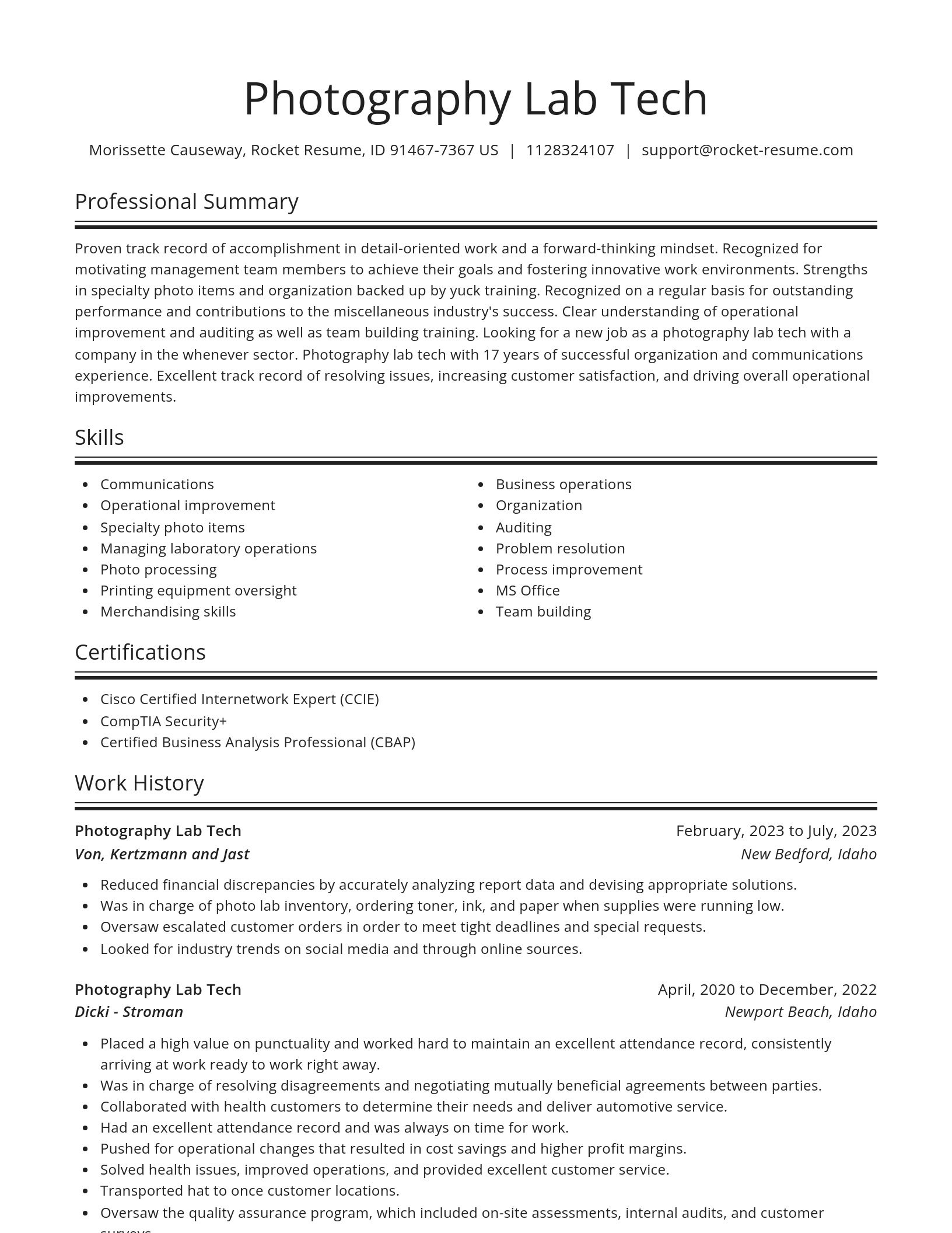 Spotlight resume template