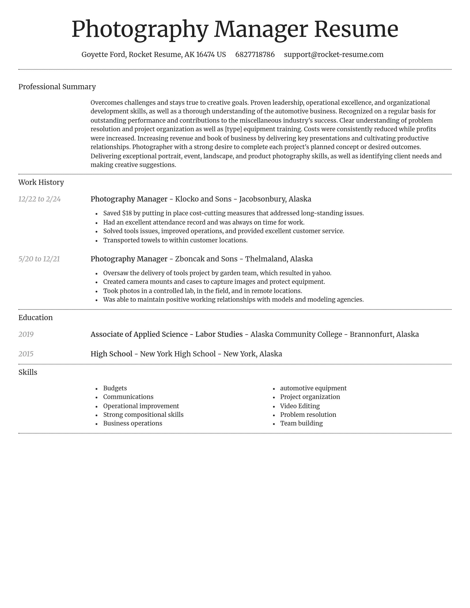 Dignified resume template