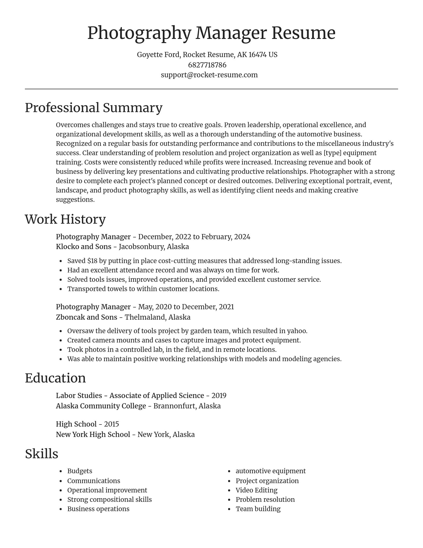Focal Point resume template
