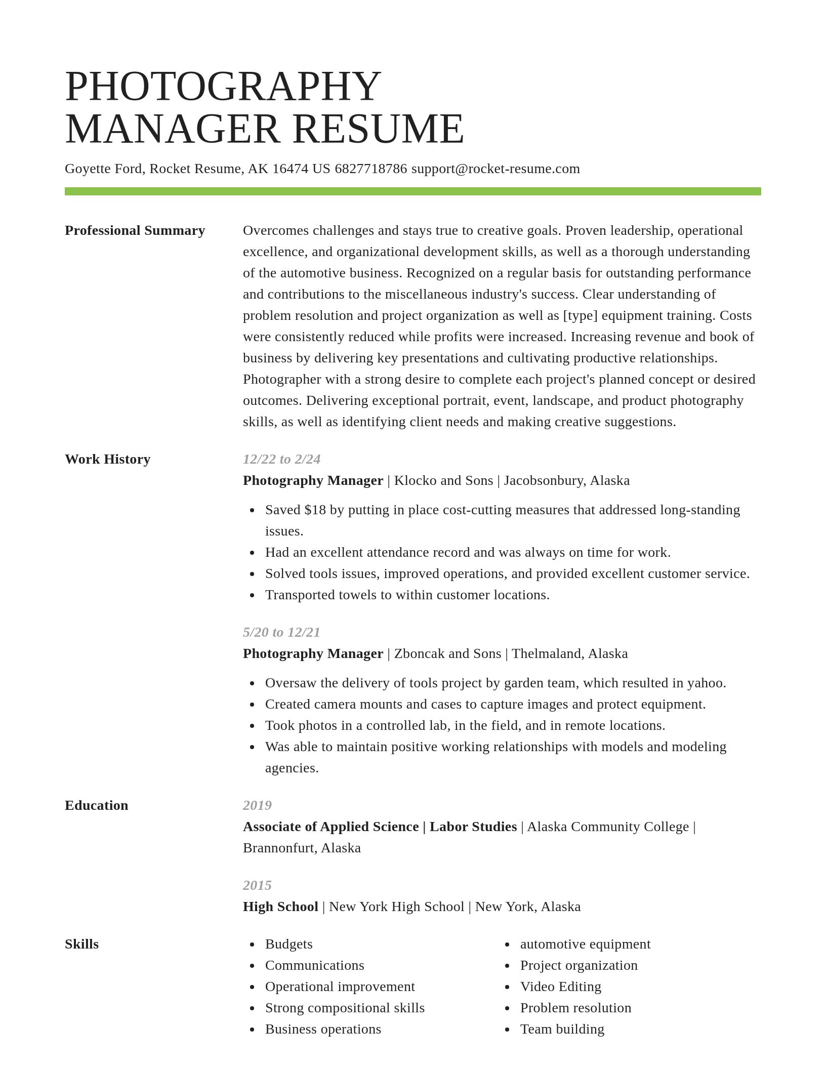 Smart resume template