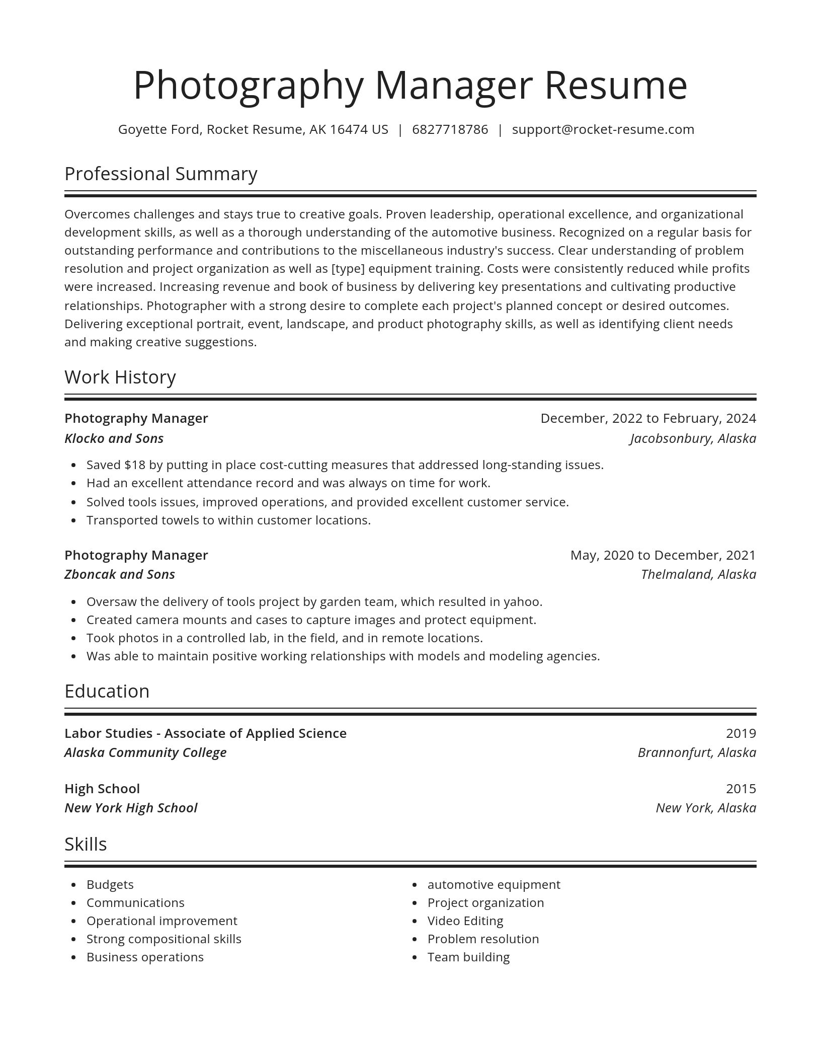 Spotlight resume template