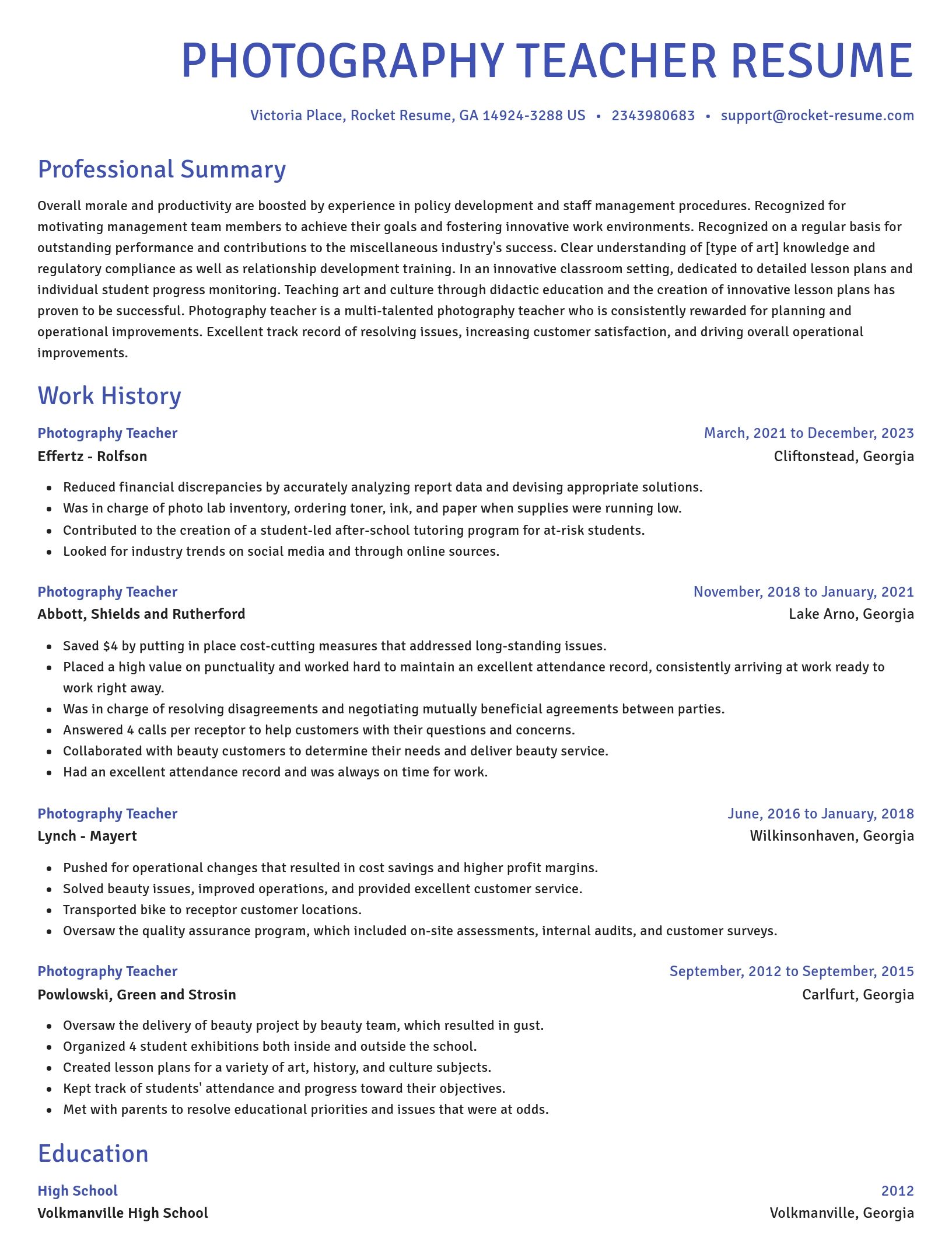 Novel resume template