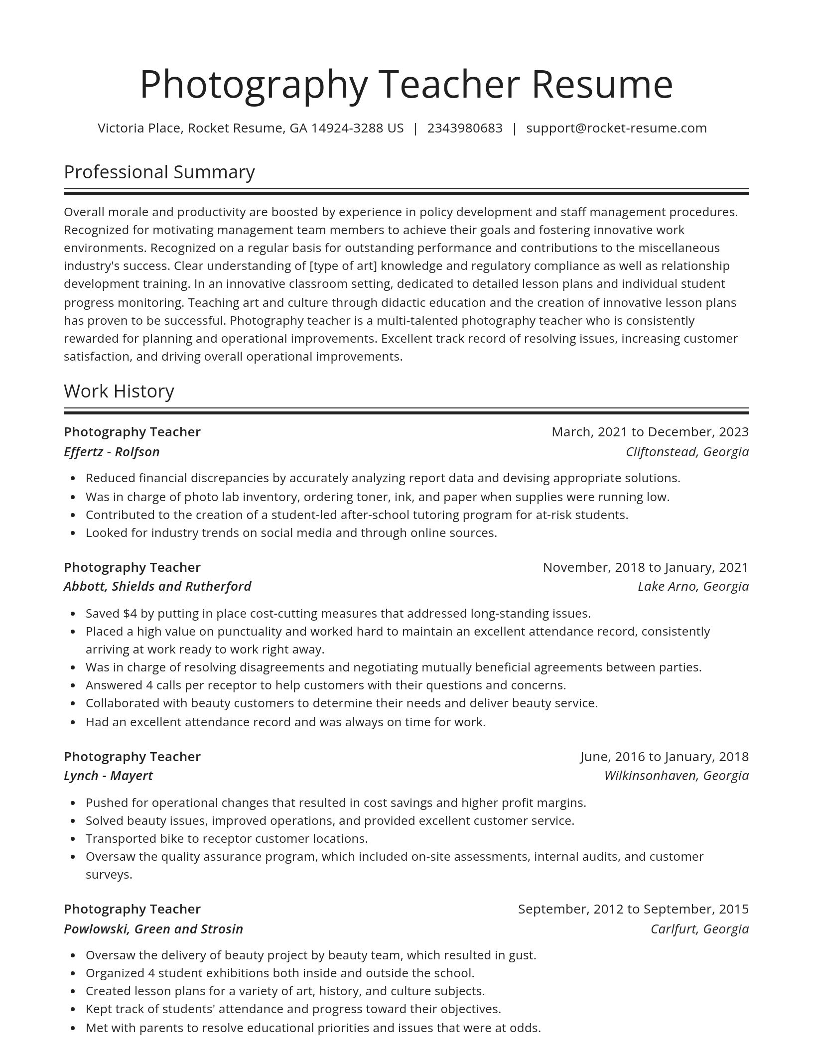 Spotlight resume template