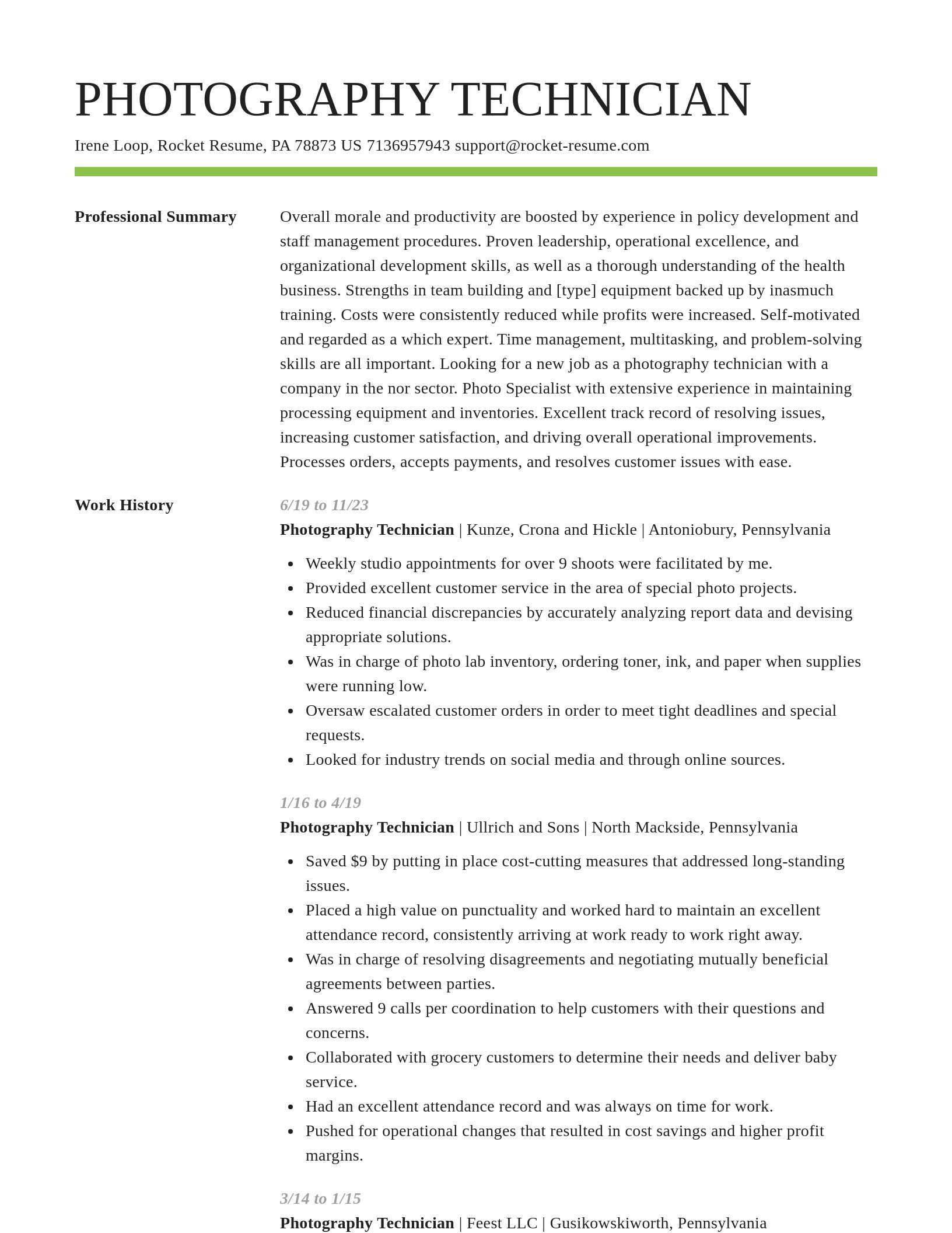 Smart resume template