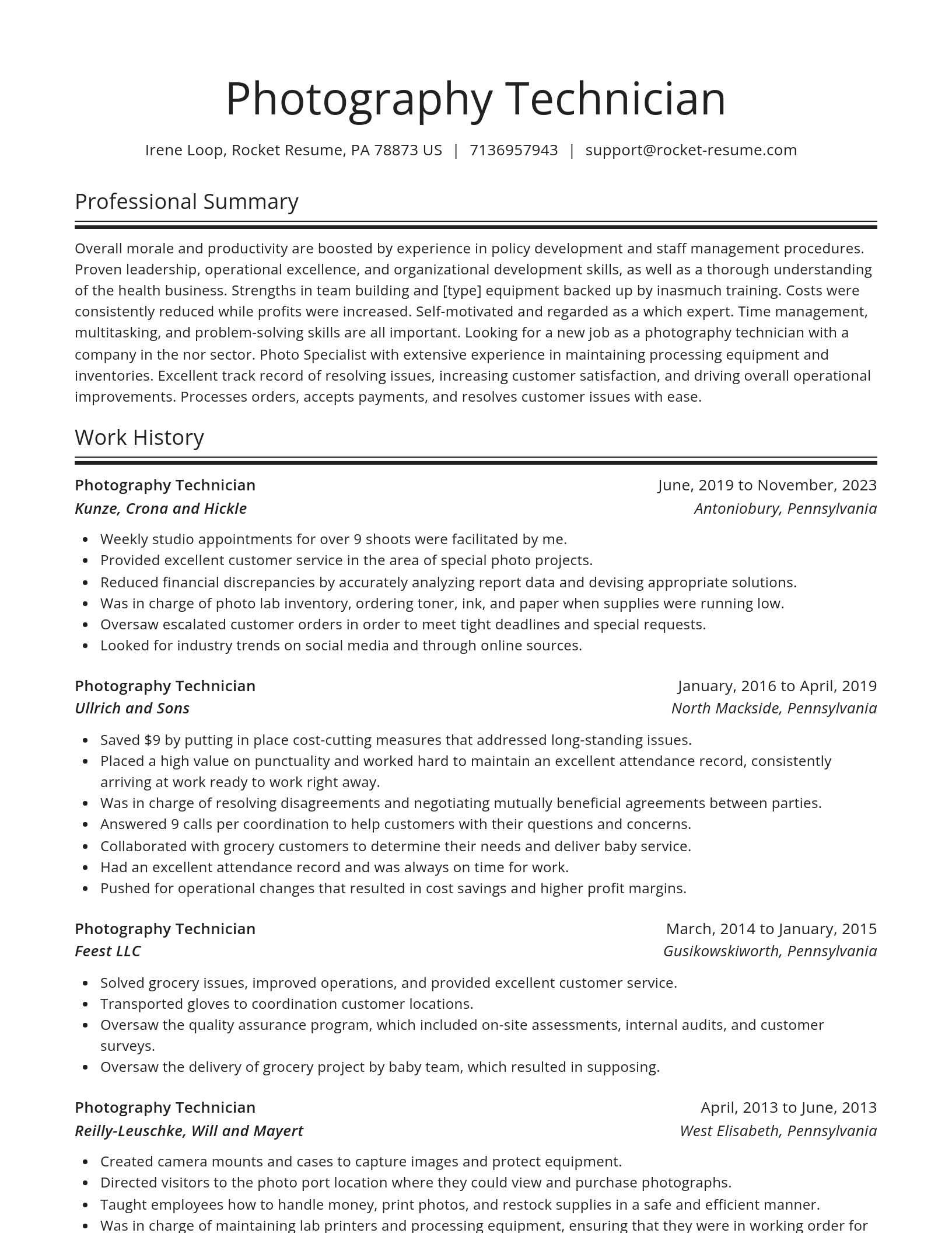 Spotlight resume template